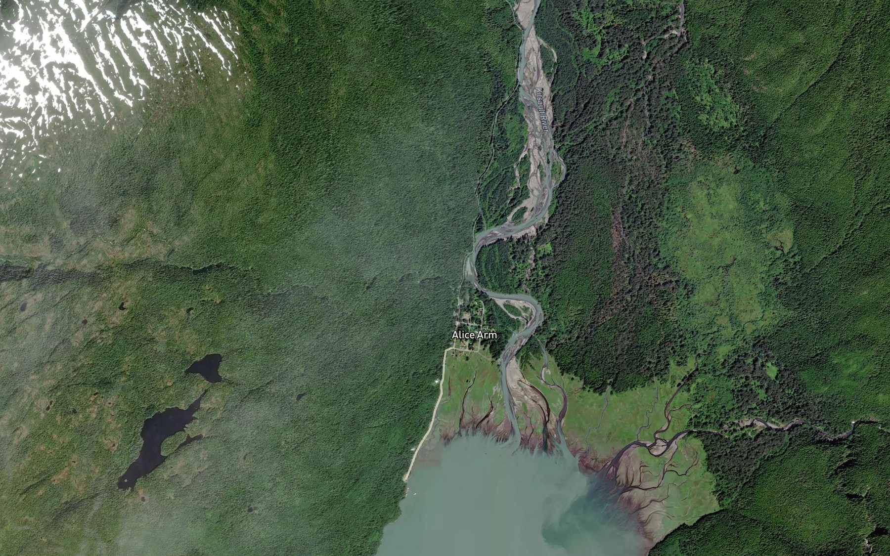 Satellite map of the Falls Creek