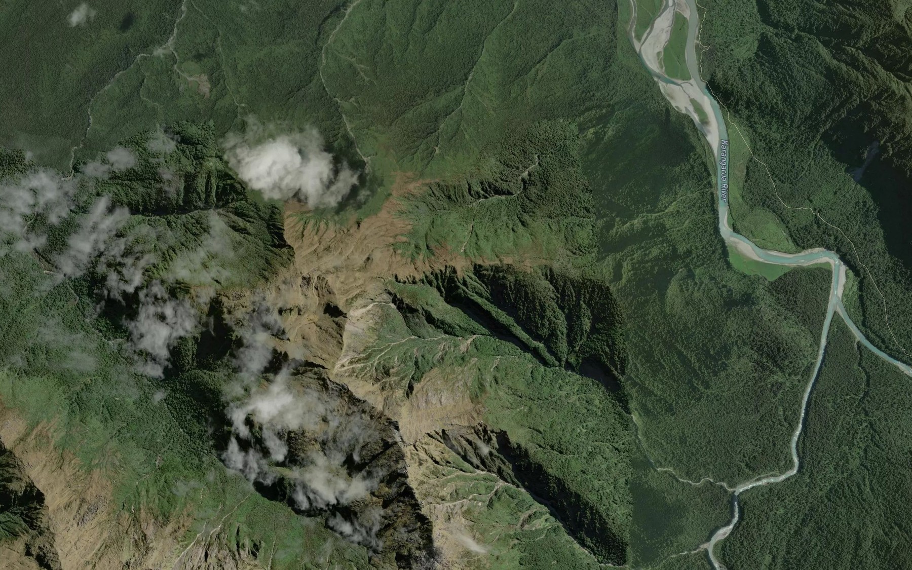 Satellite map of the McTaggart Creek