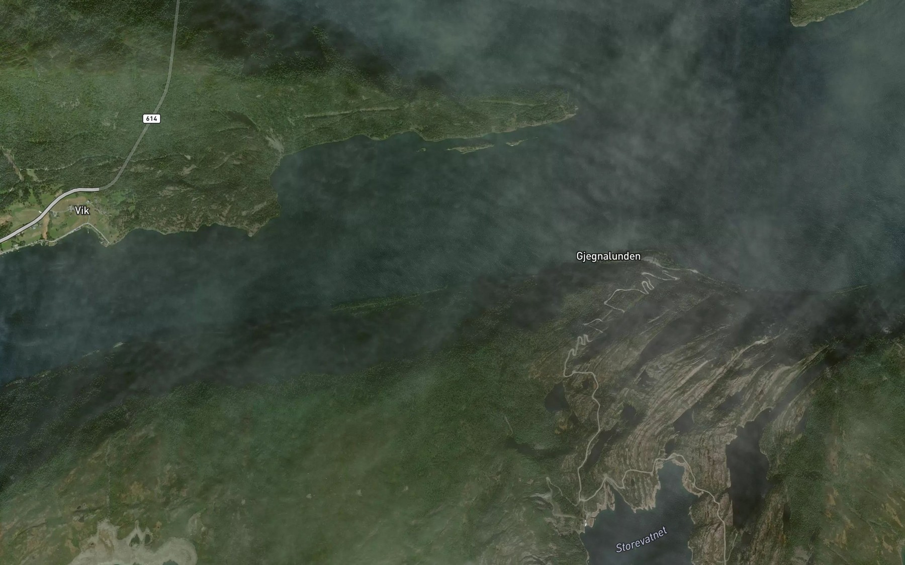 Satellite map of the Skutevika