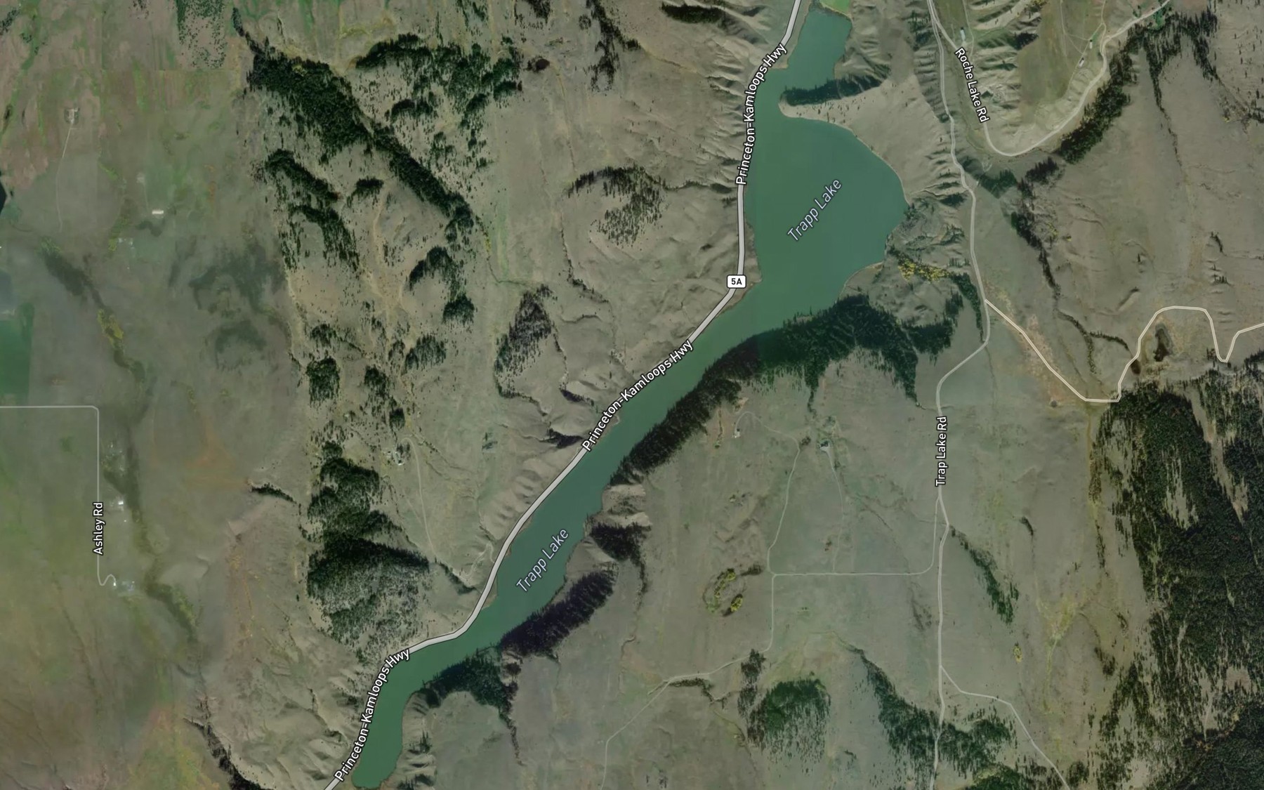 Satellite map of the Trapp Lake