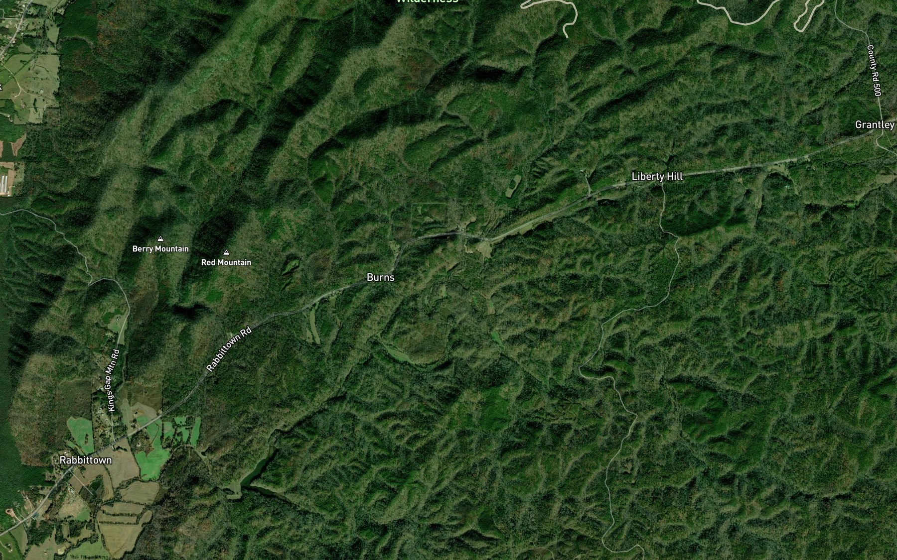 Satellite map of the Dry Creek