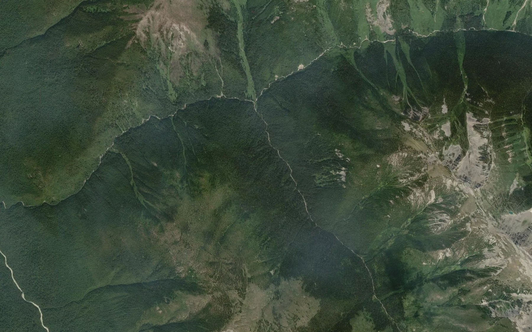 Satellite map of the Copperstain Creek