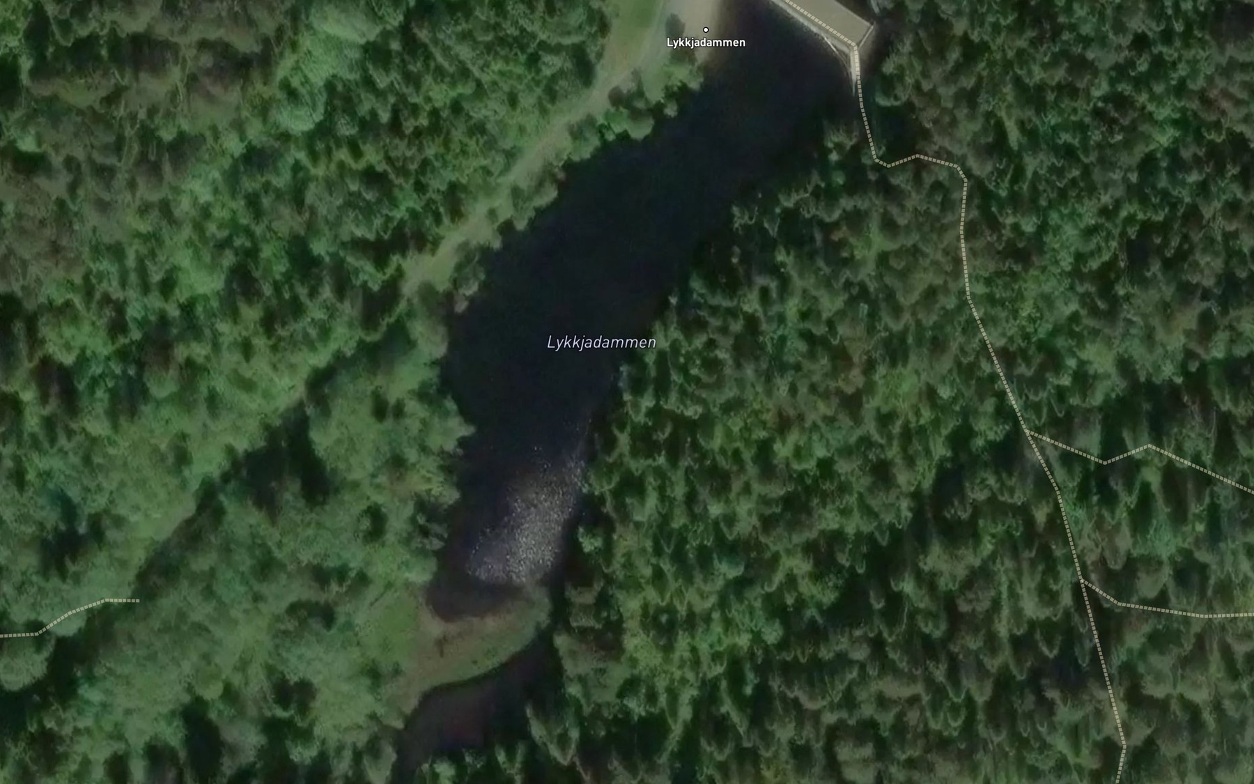 Satellite map of the Lykkdammen