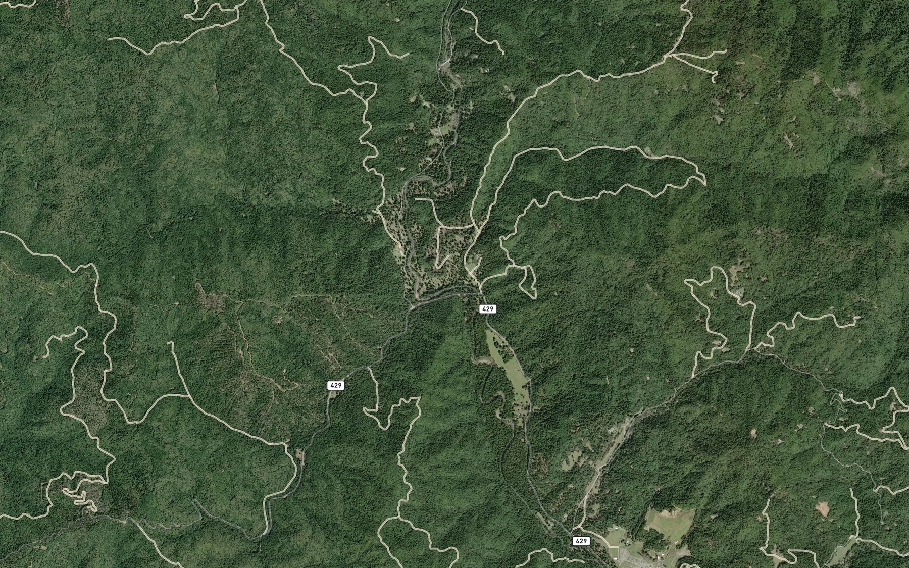 Satellite map of the Rock Creek