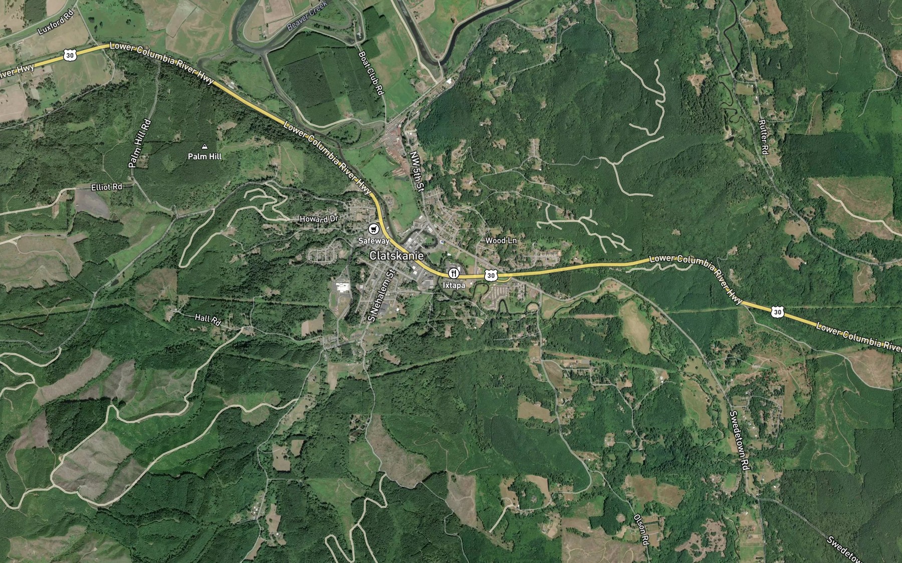 Satellite map of the Conyers Creek