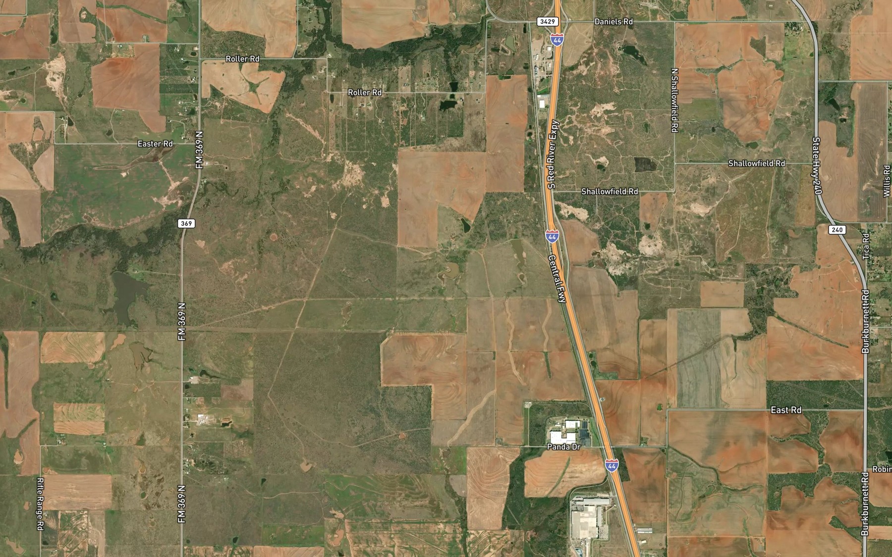 Satellite map of the Preston Lake
