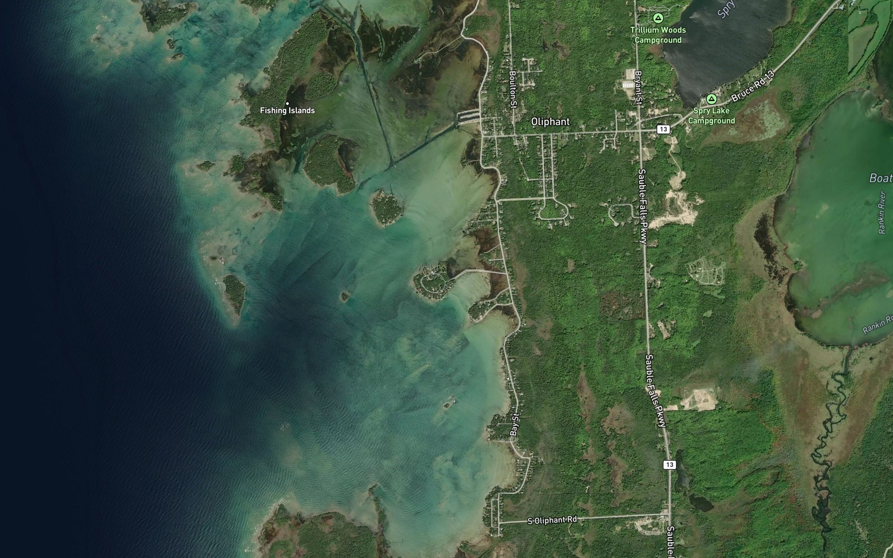Satellite map of the Regatta Bay