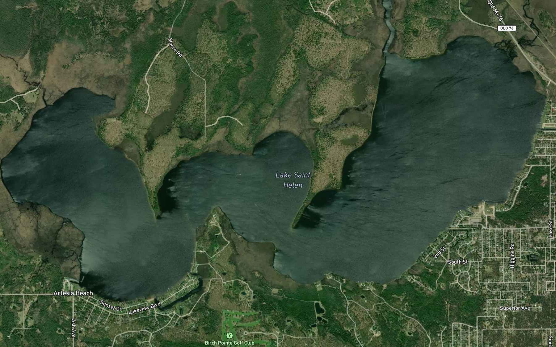 Satellite map of the Lake Saint Helen