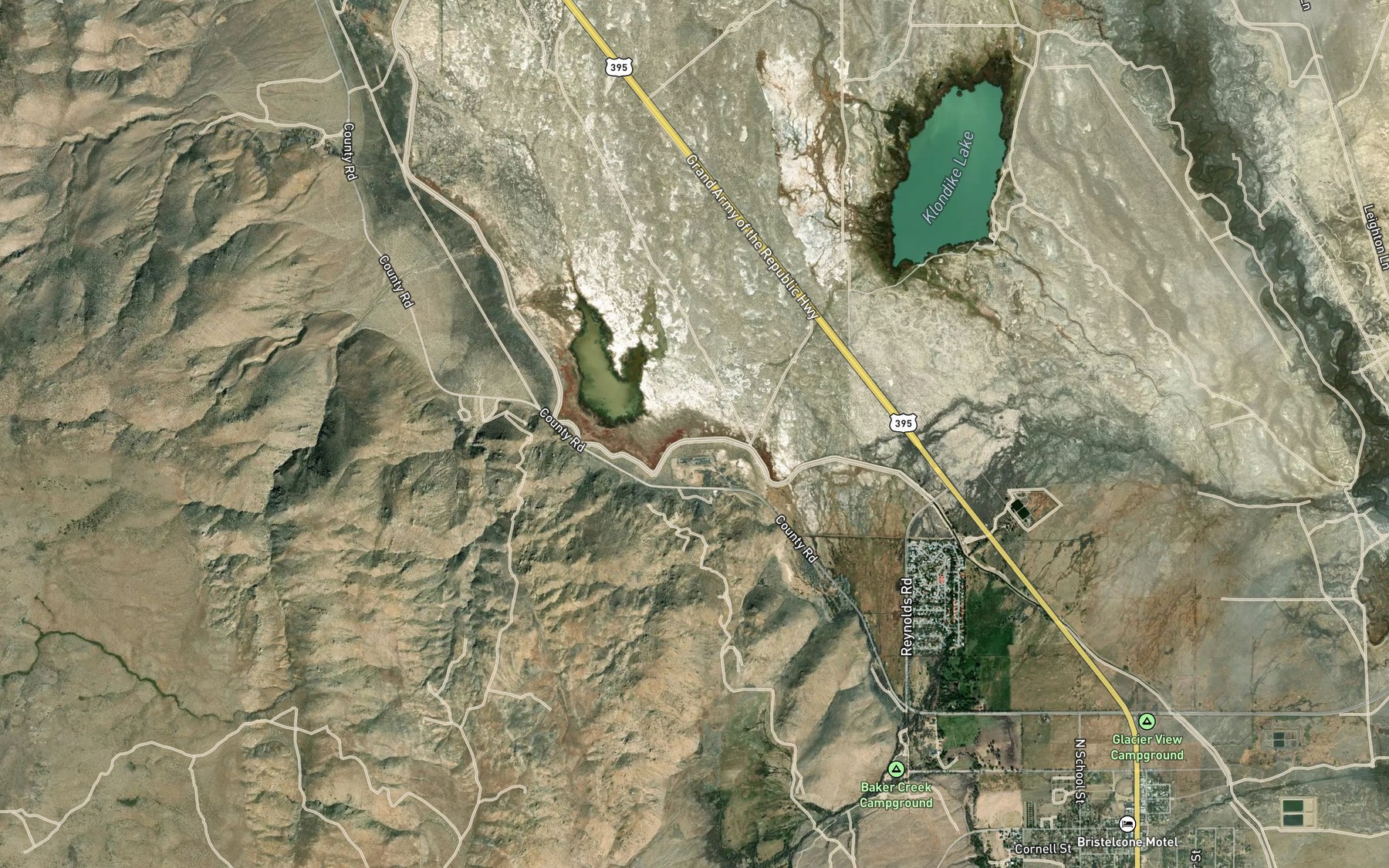 Satellite map of the Big Pine Canal