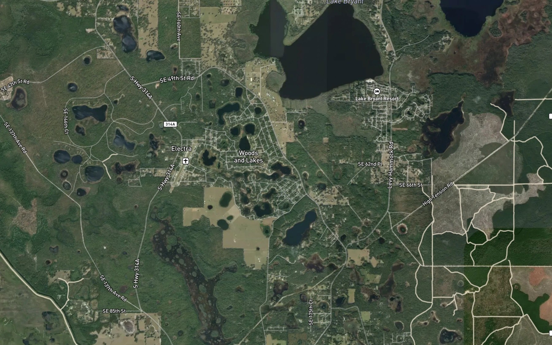 Satellite map of the Wash Pond