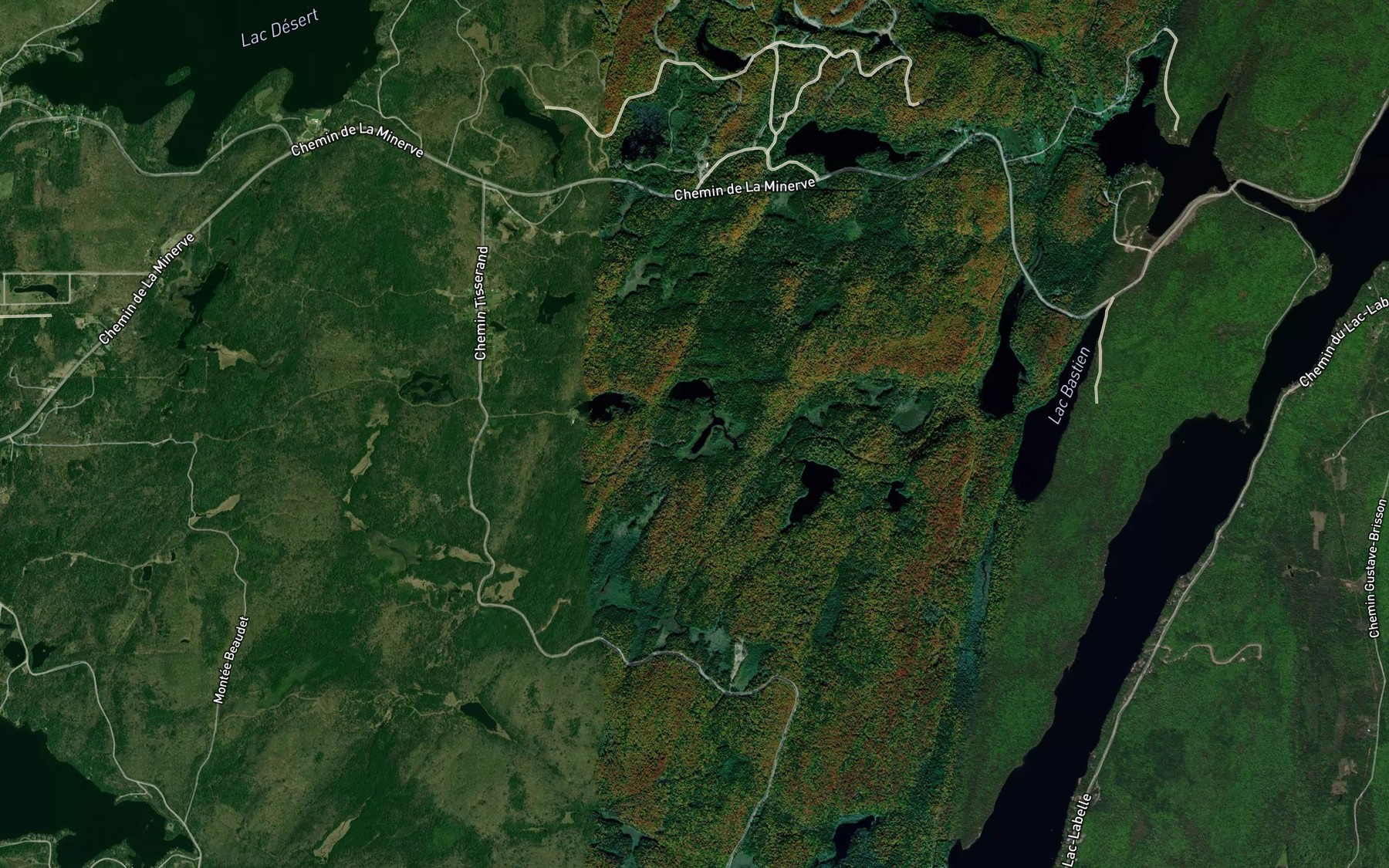 Satellite map of the Lac des Cedres