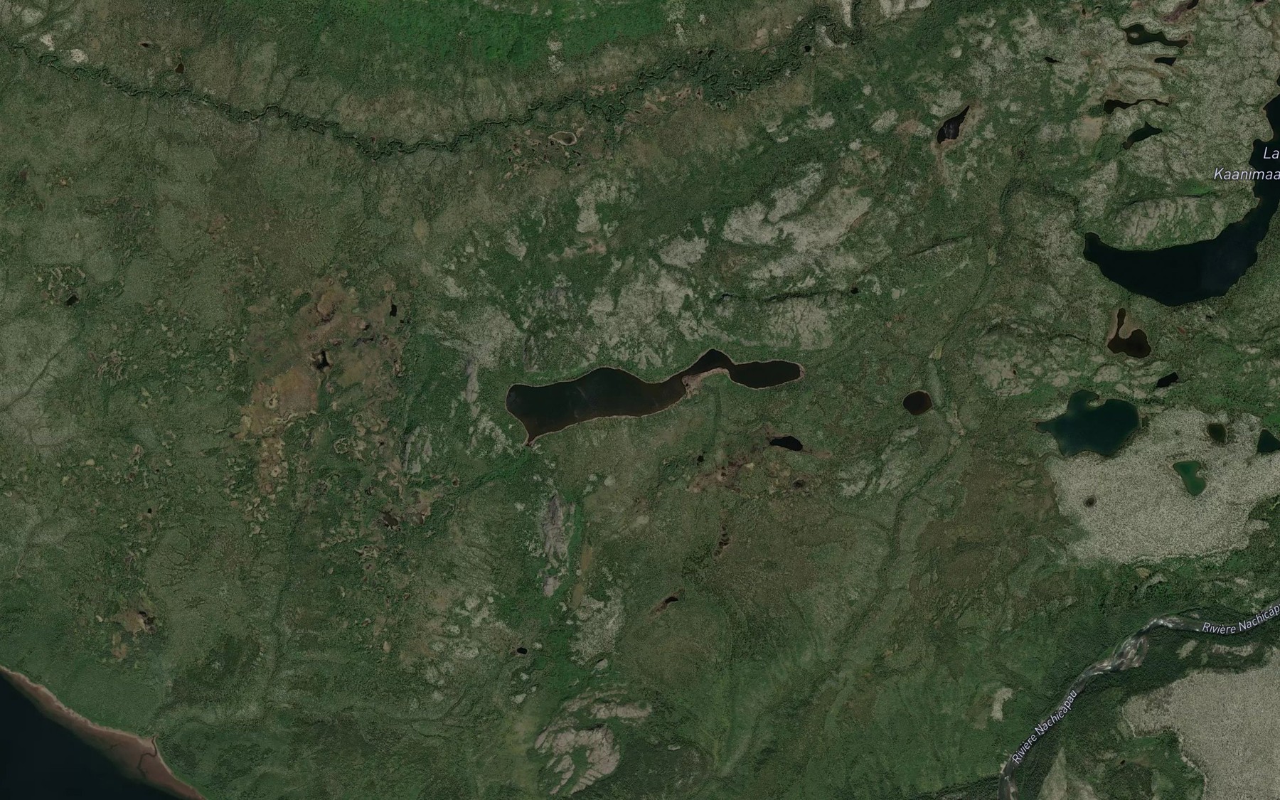 Satellite map of the Lac Paskasuch