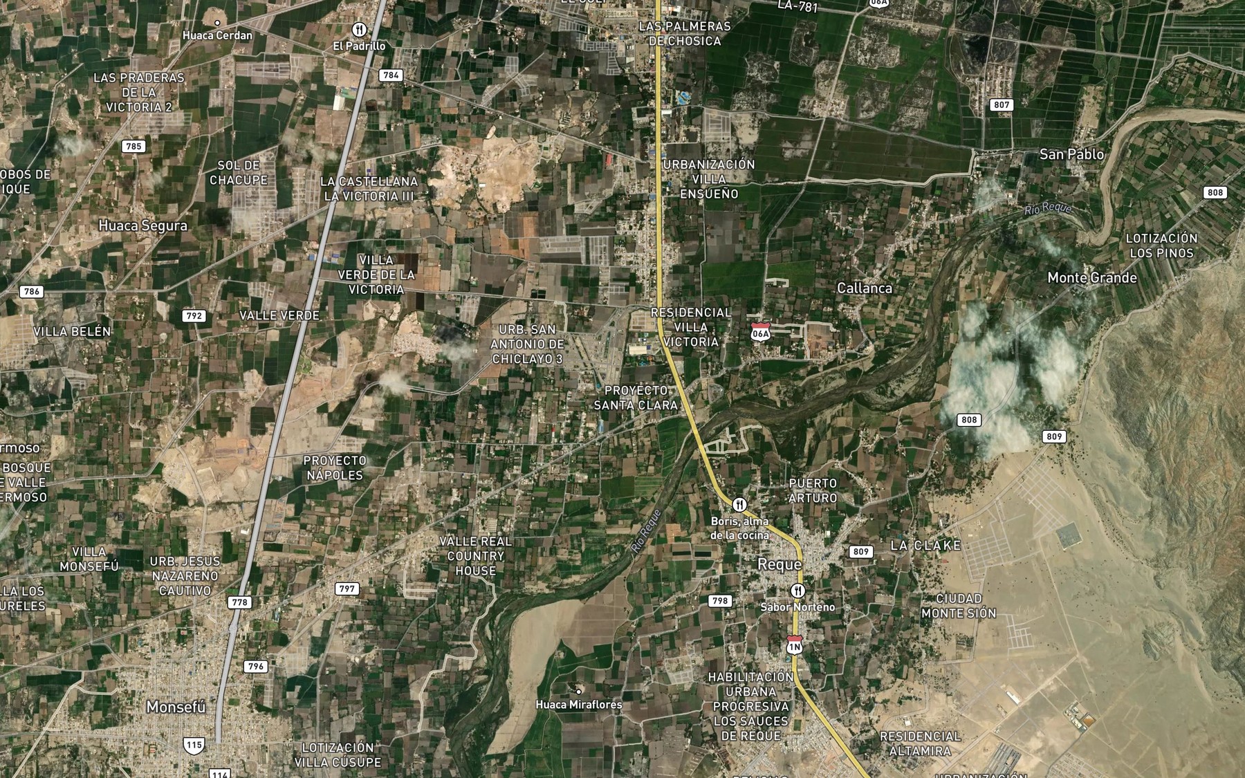 Satellite map of the Acequia Grande