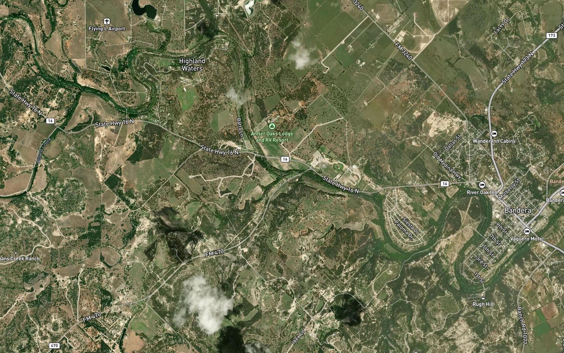 Satellite map of the Indian Creek