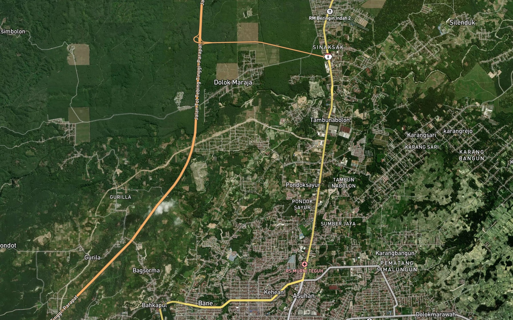 Satellite map of the Sungai Batubatu