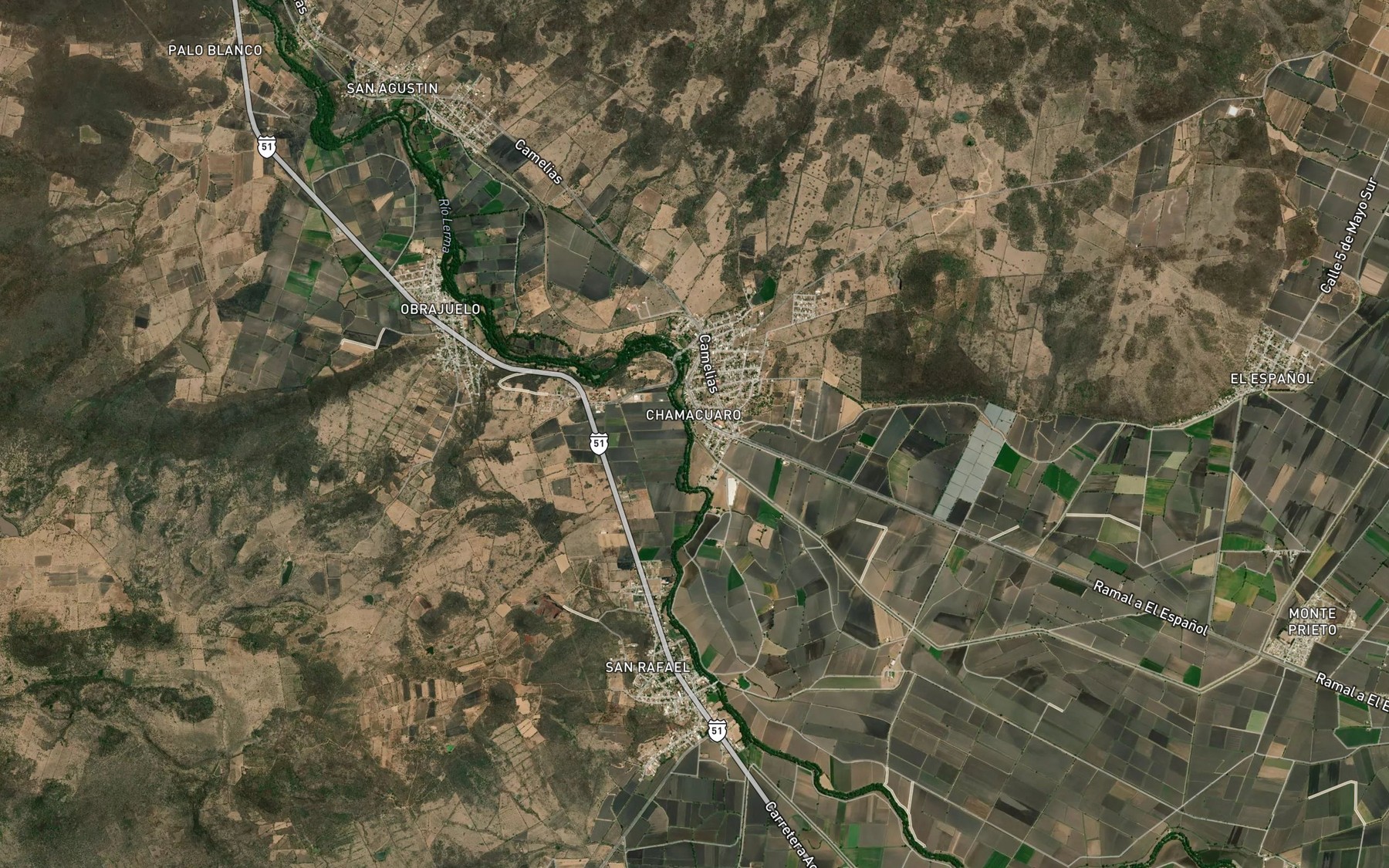 Satellite map of the Aguilillas