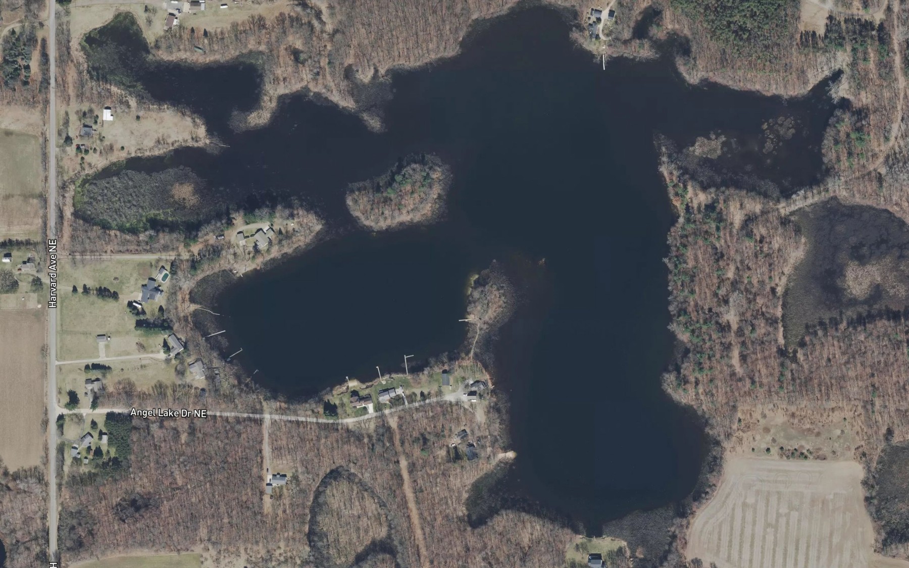 Satellite map of the Angel Lake