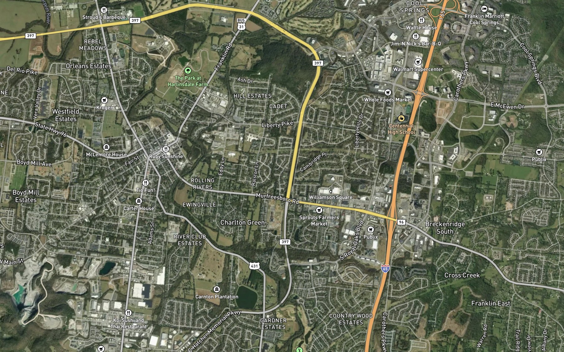 Satellite map of the Royal Branch