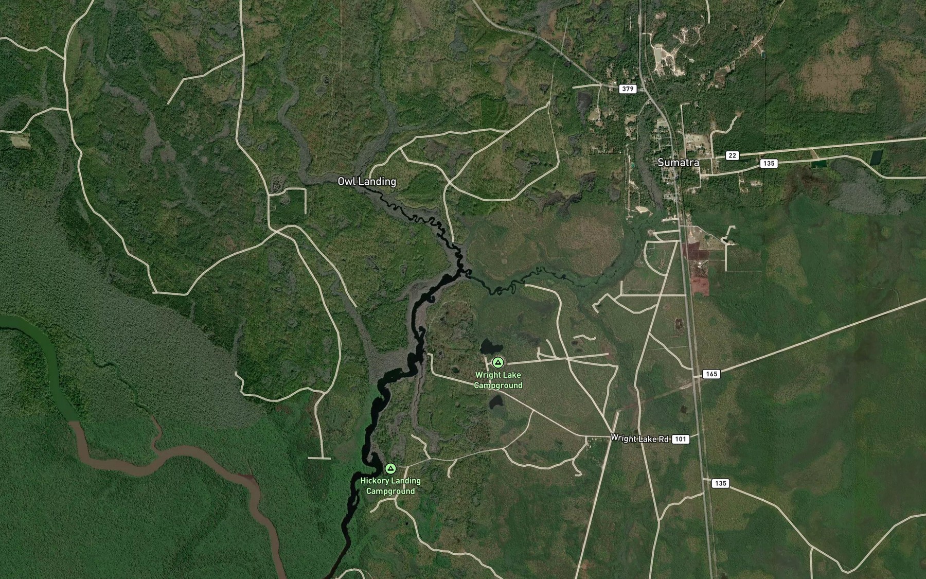 Satellite map of the Black Creek