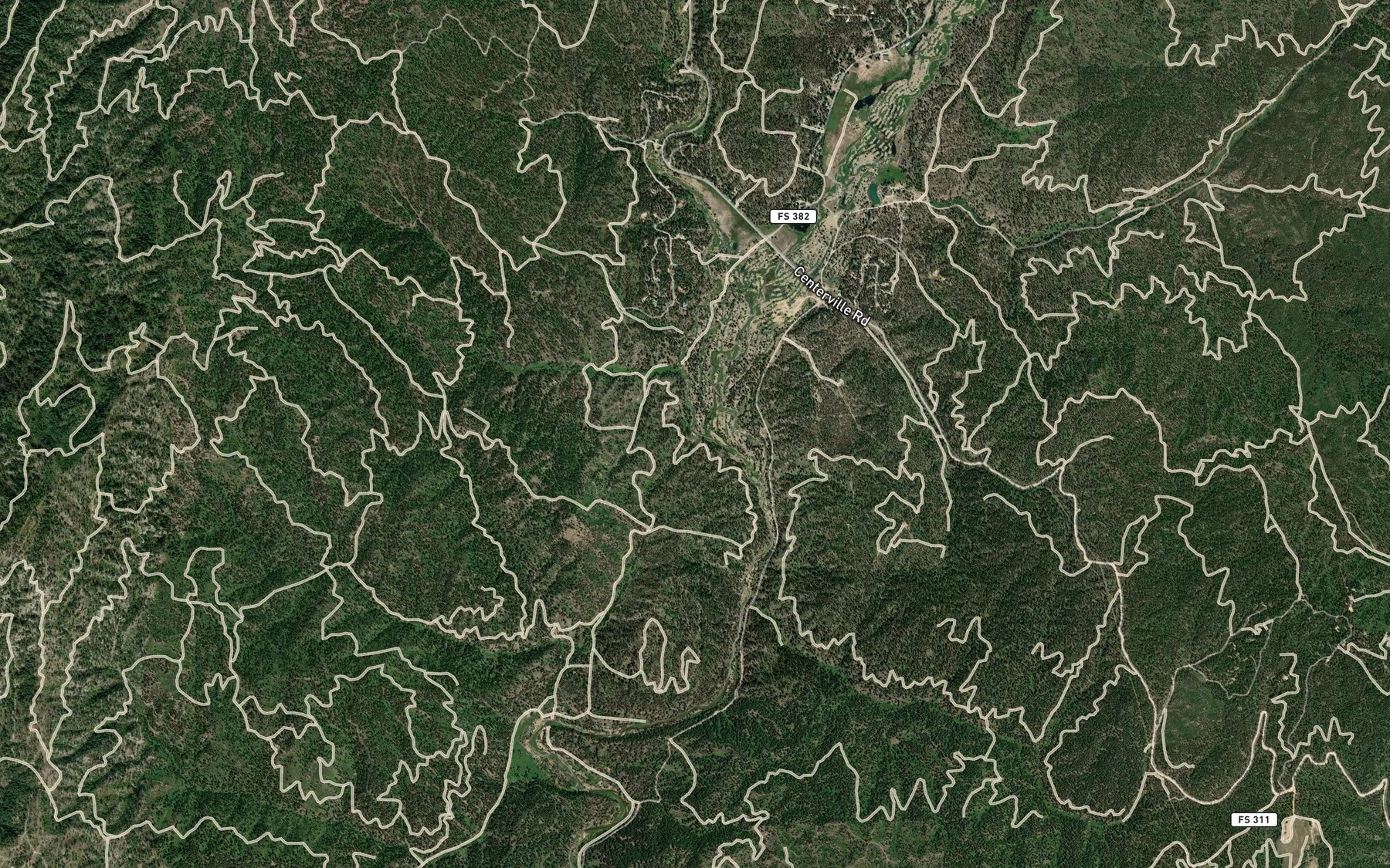 Satellite map of the Granite Creek