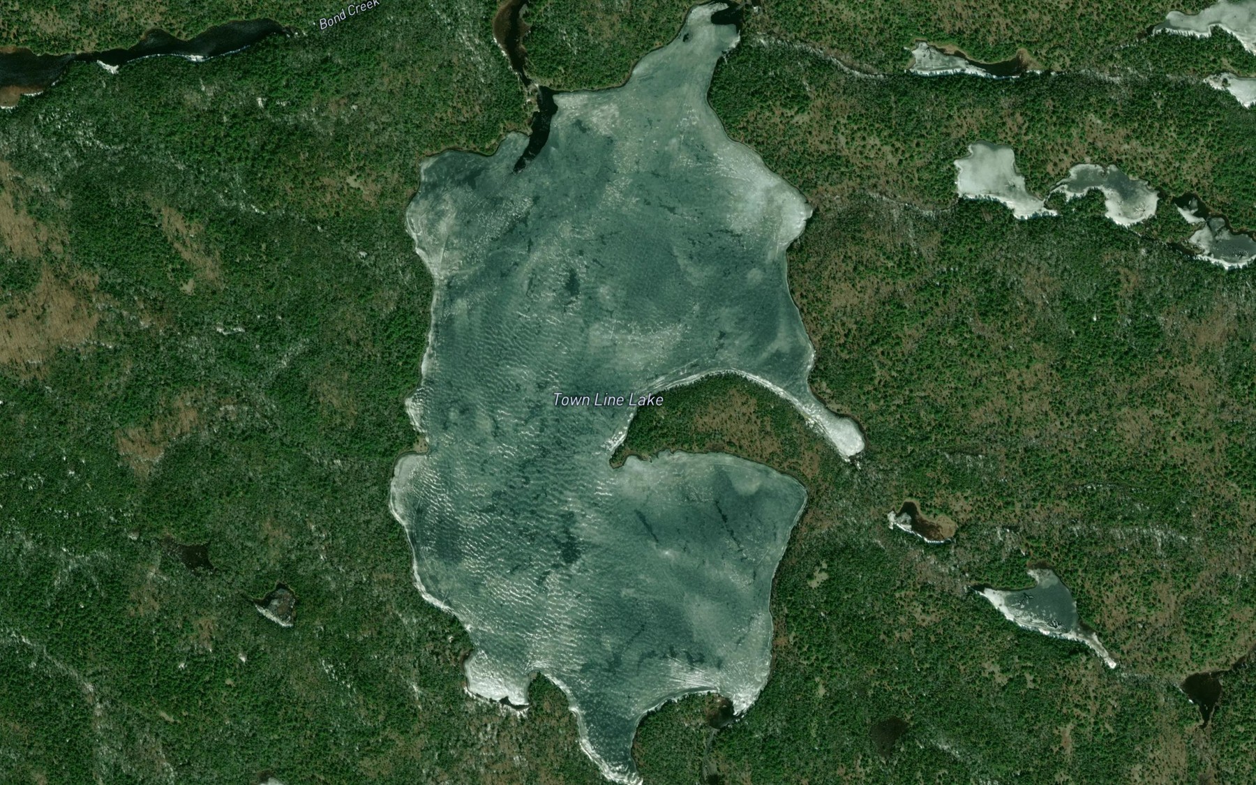 Satellite map of the Town Line Lake