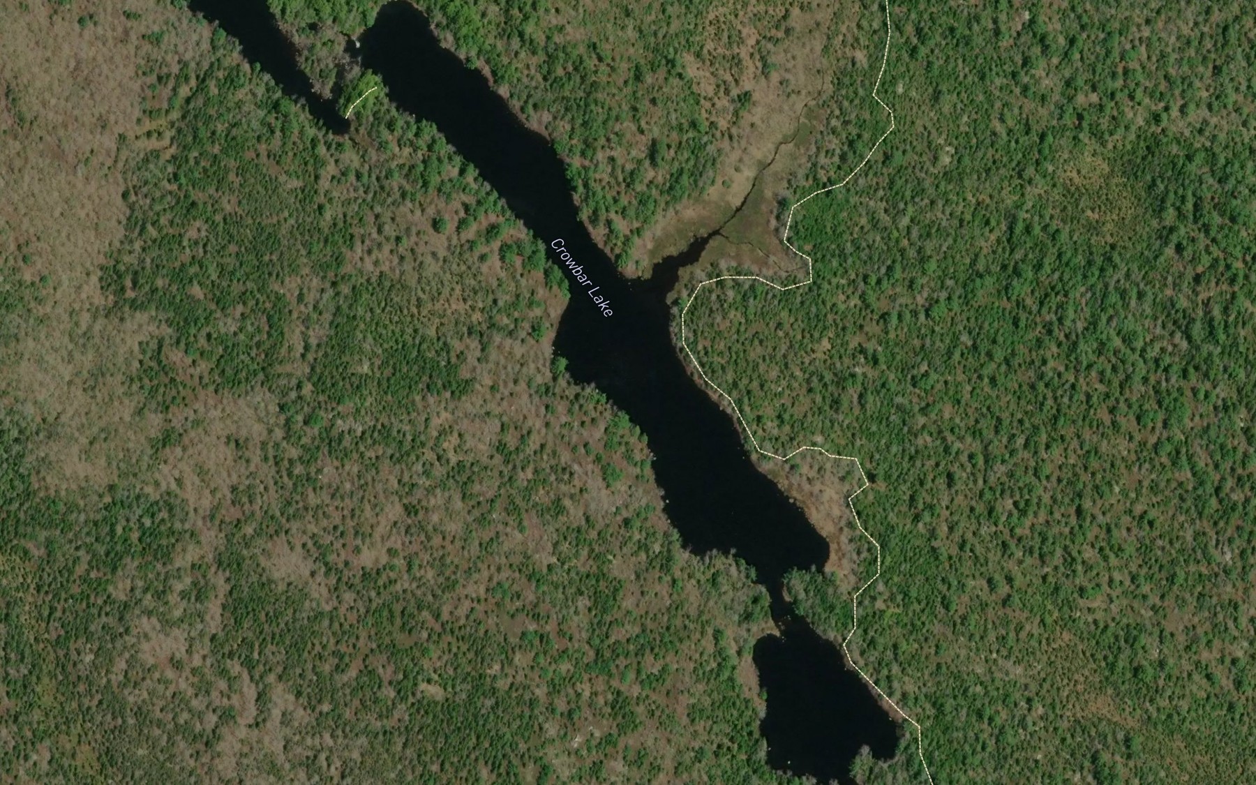 Satellite map of the Crowbar Lake