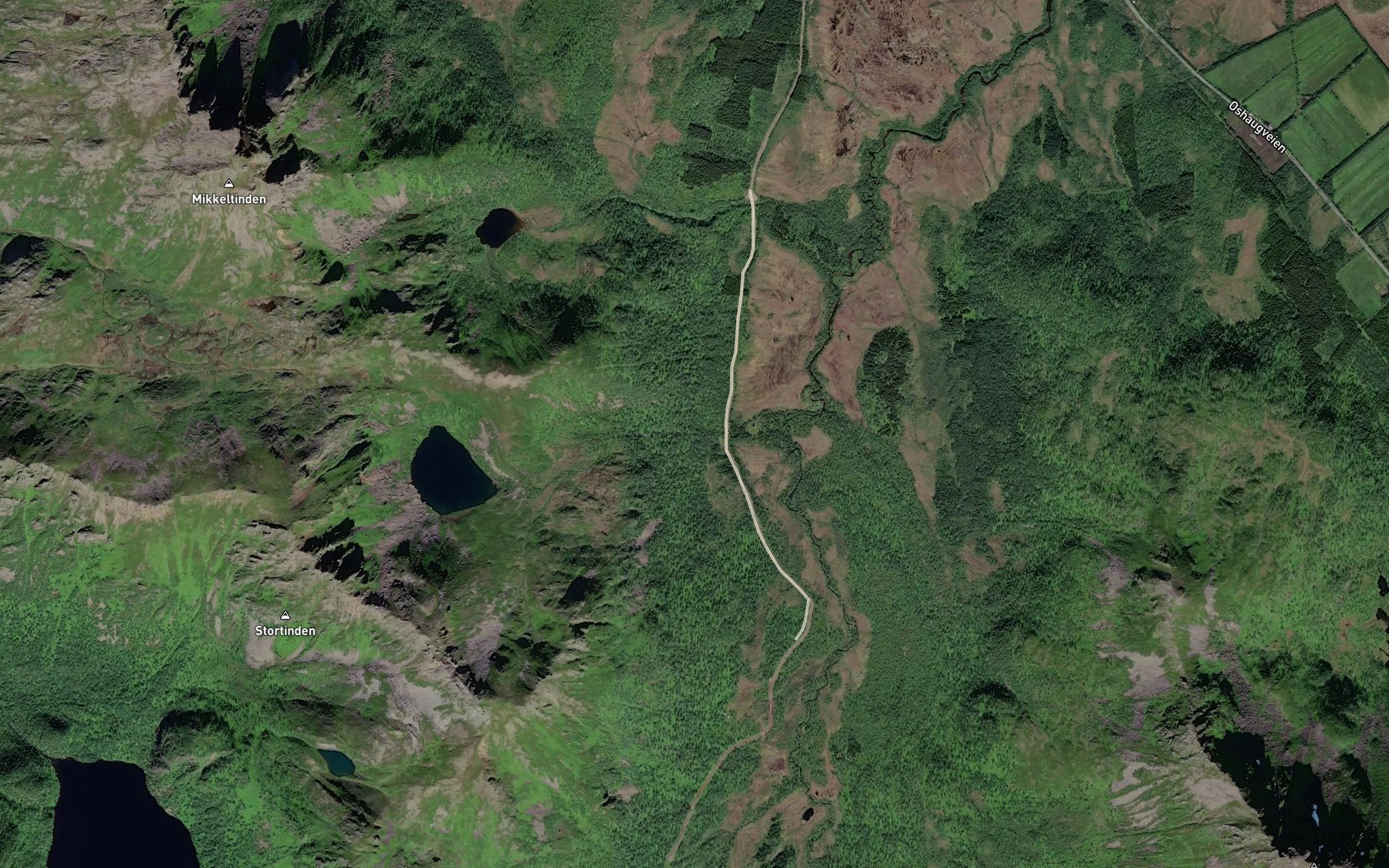 Satellite map of the Laelva