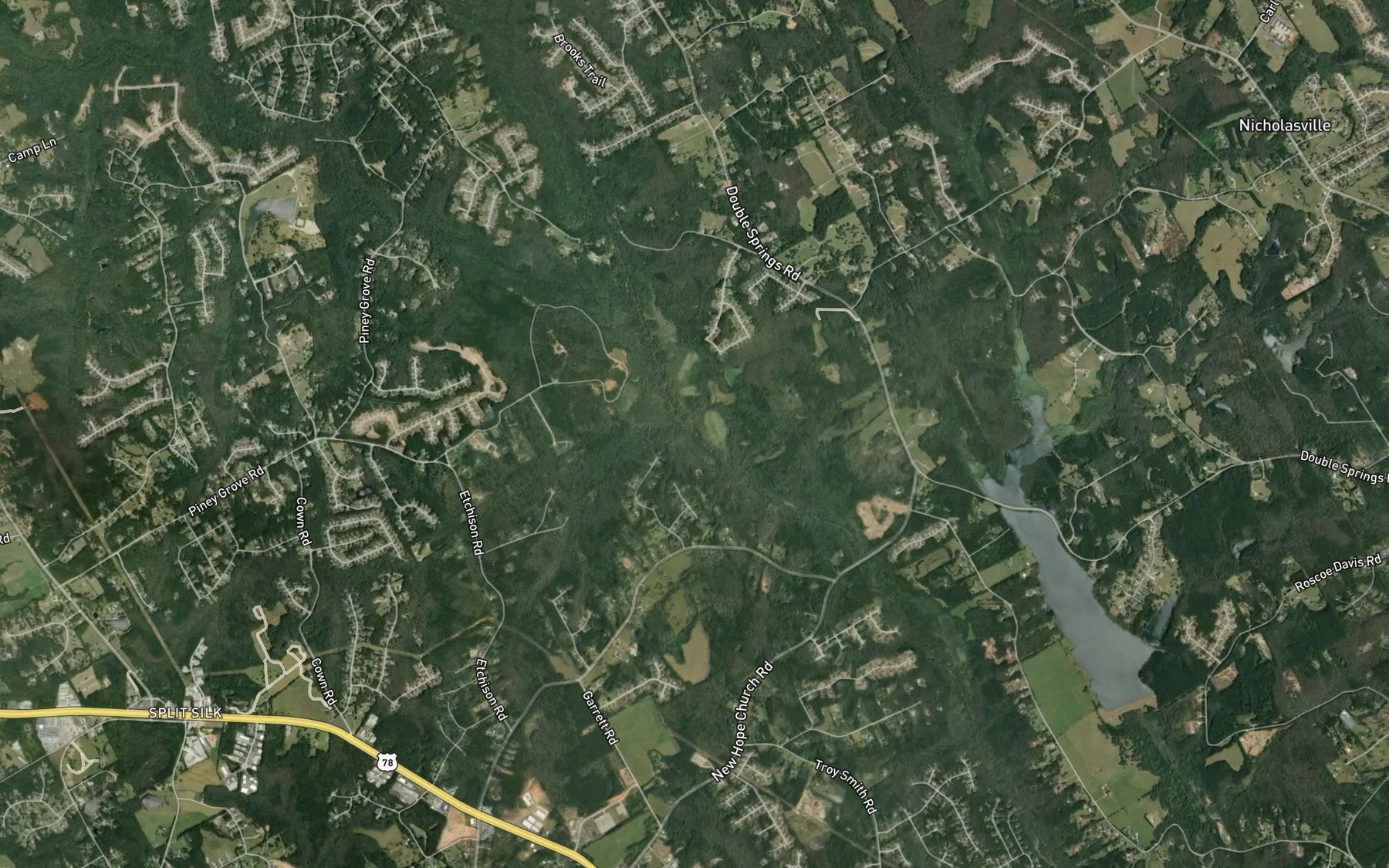 Satellite map of the Maple Creek