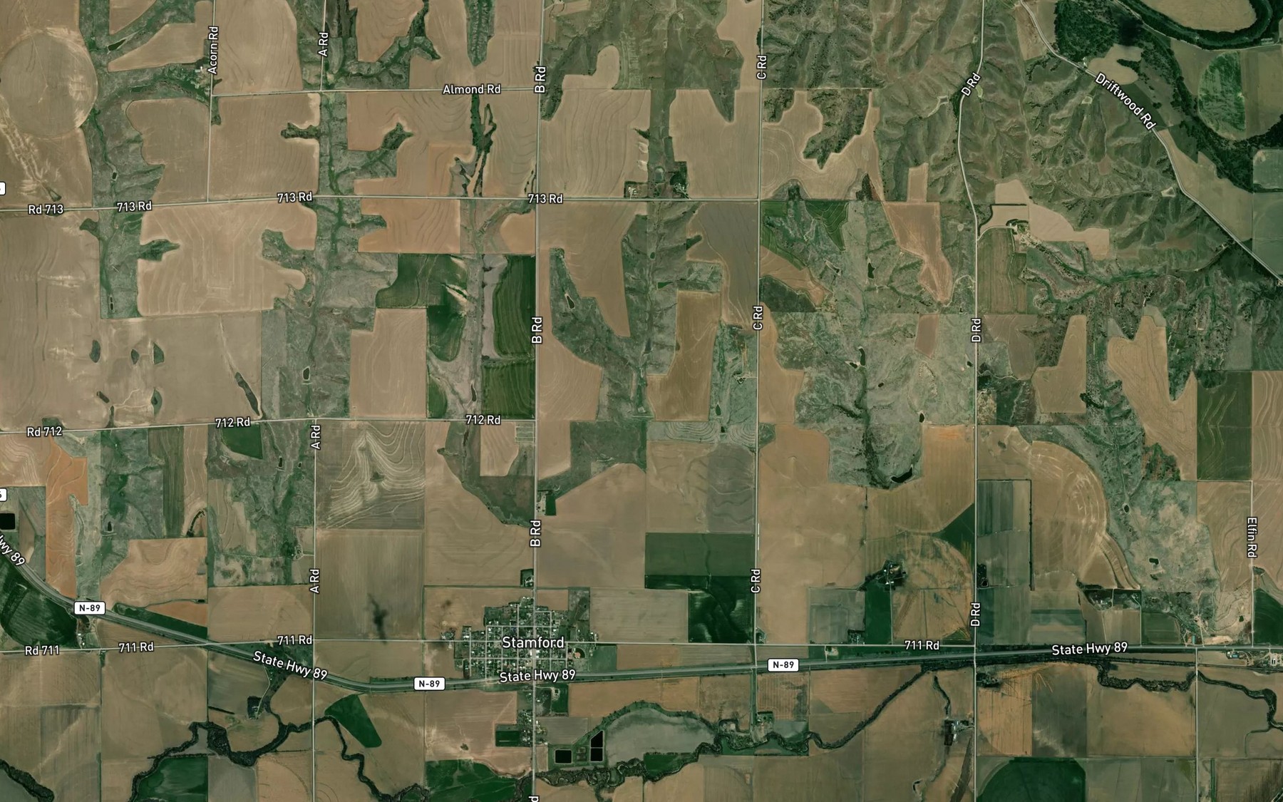 Satellite map of the Stamford Reservoir 2-A