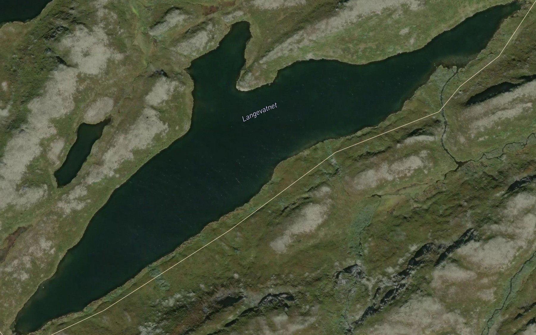 Satellite map of the Langevatnet