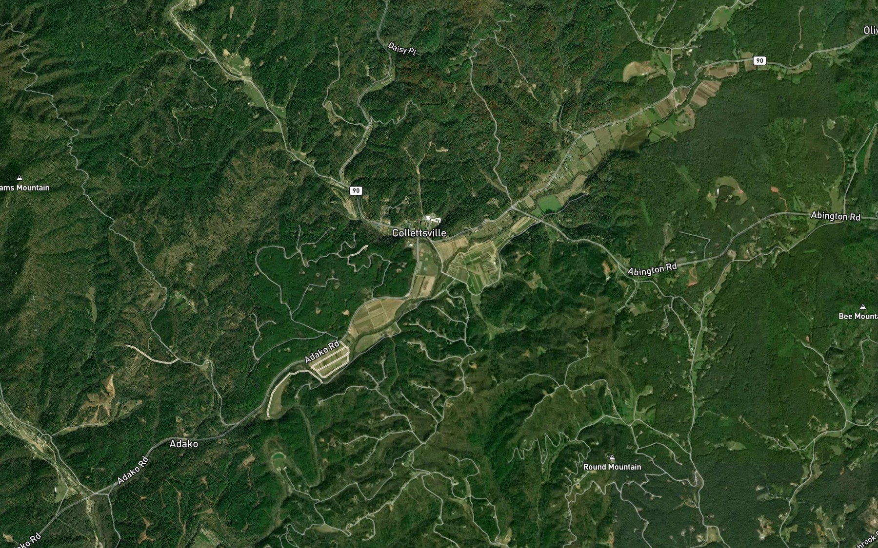 Satellite map of the Mulberry Creek