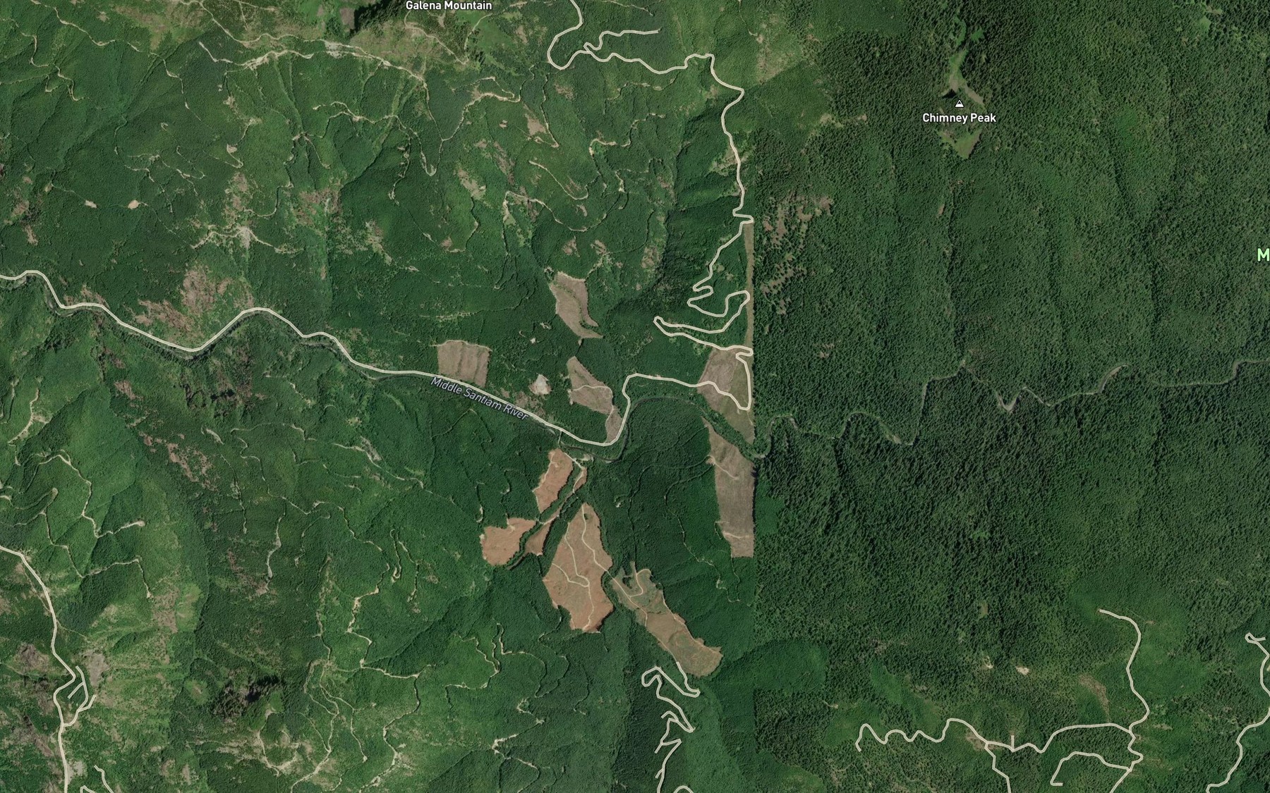 Satellite map of the Sixes Creek