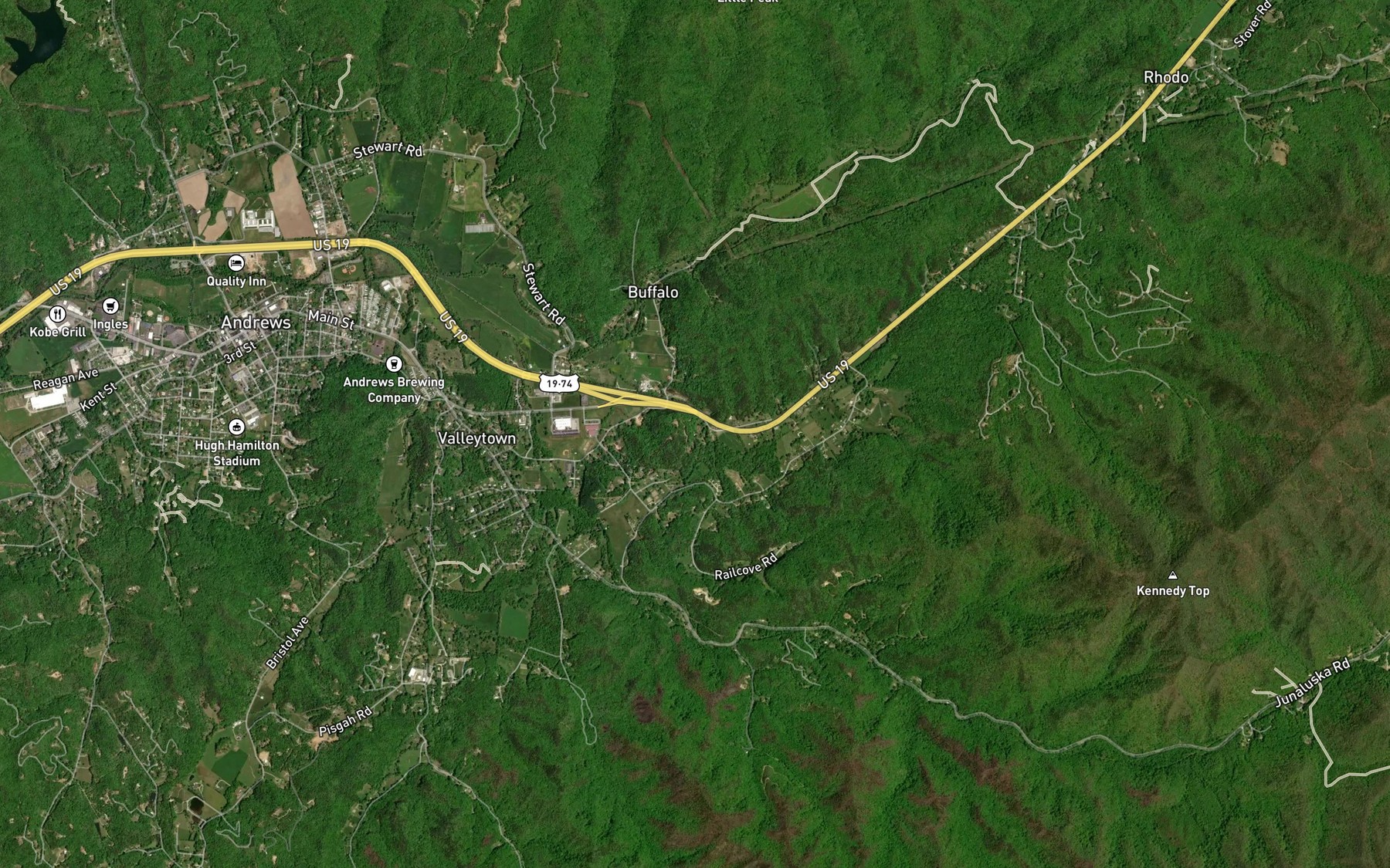 Satellite map of the Ingram Branch