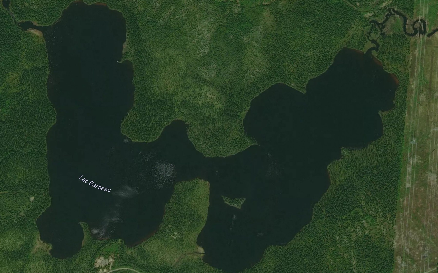 Satellite map of the Lac Barbeau