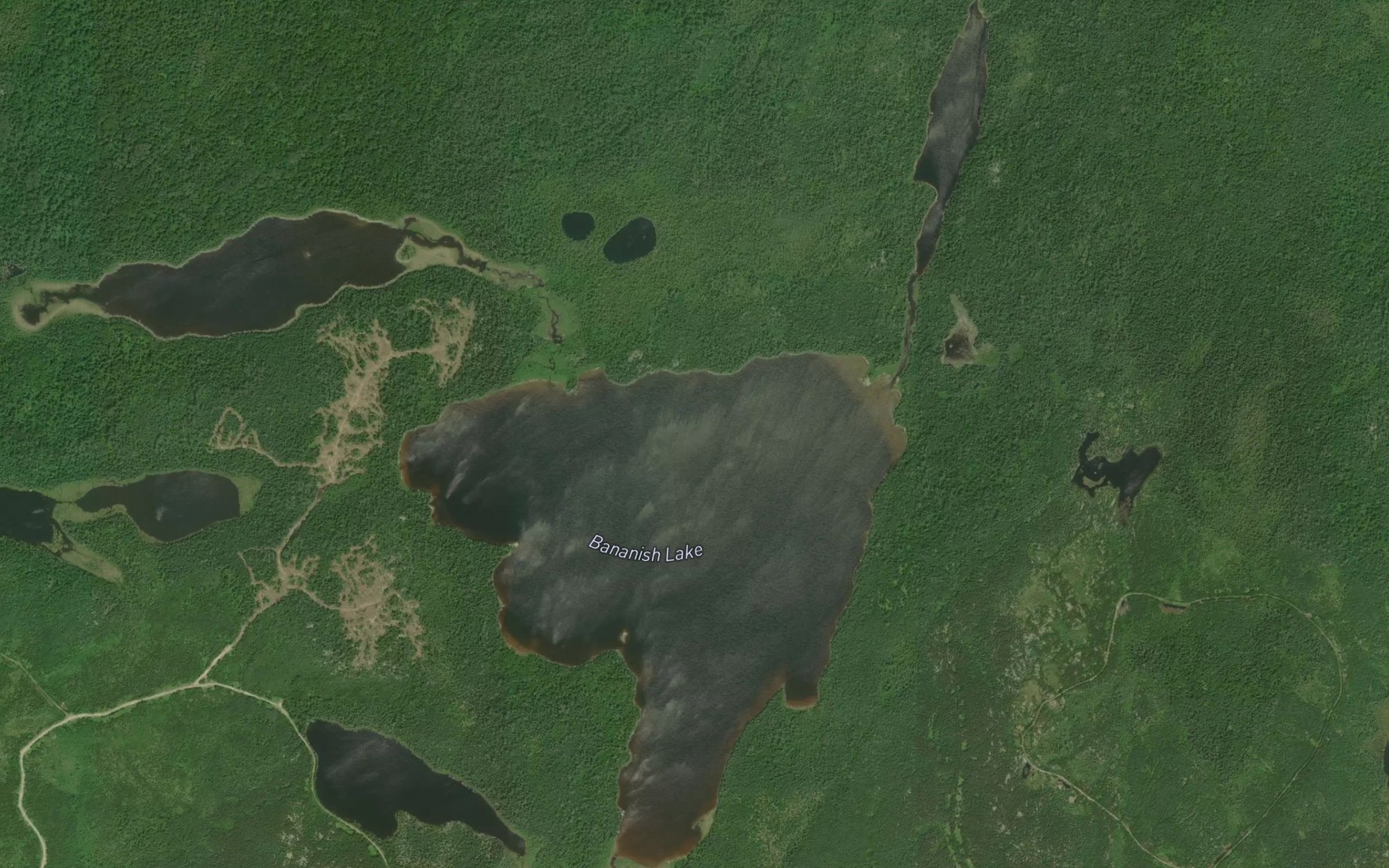 Satellite map of the Bananish Lake