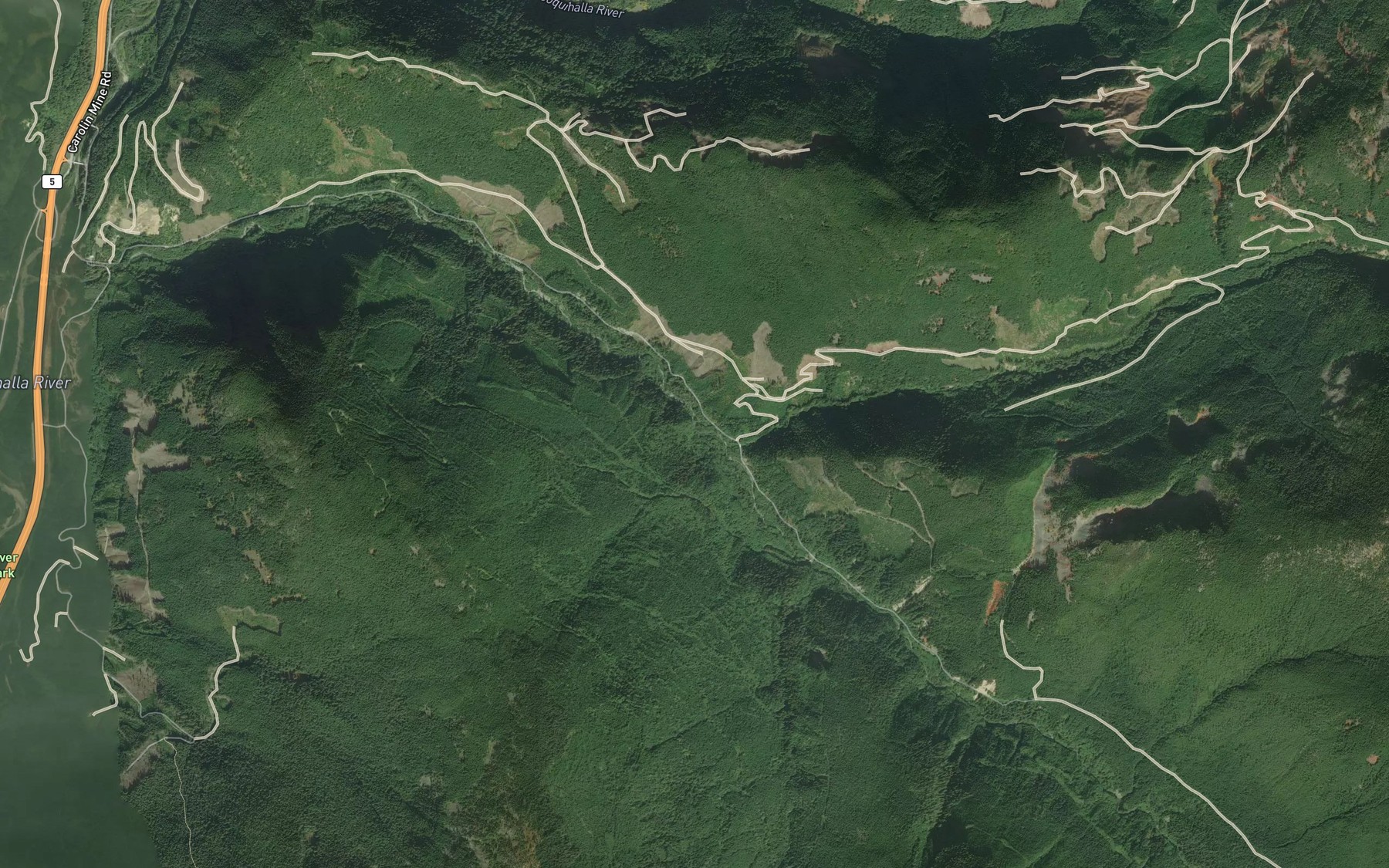 Satellite map of the Cedarflat Creek