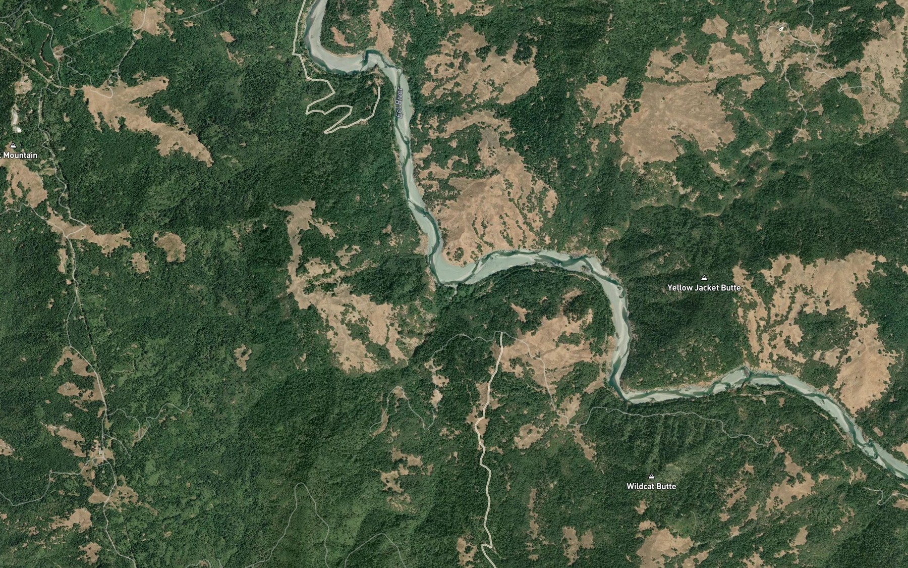 Satellite map of the Brock Creek