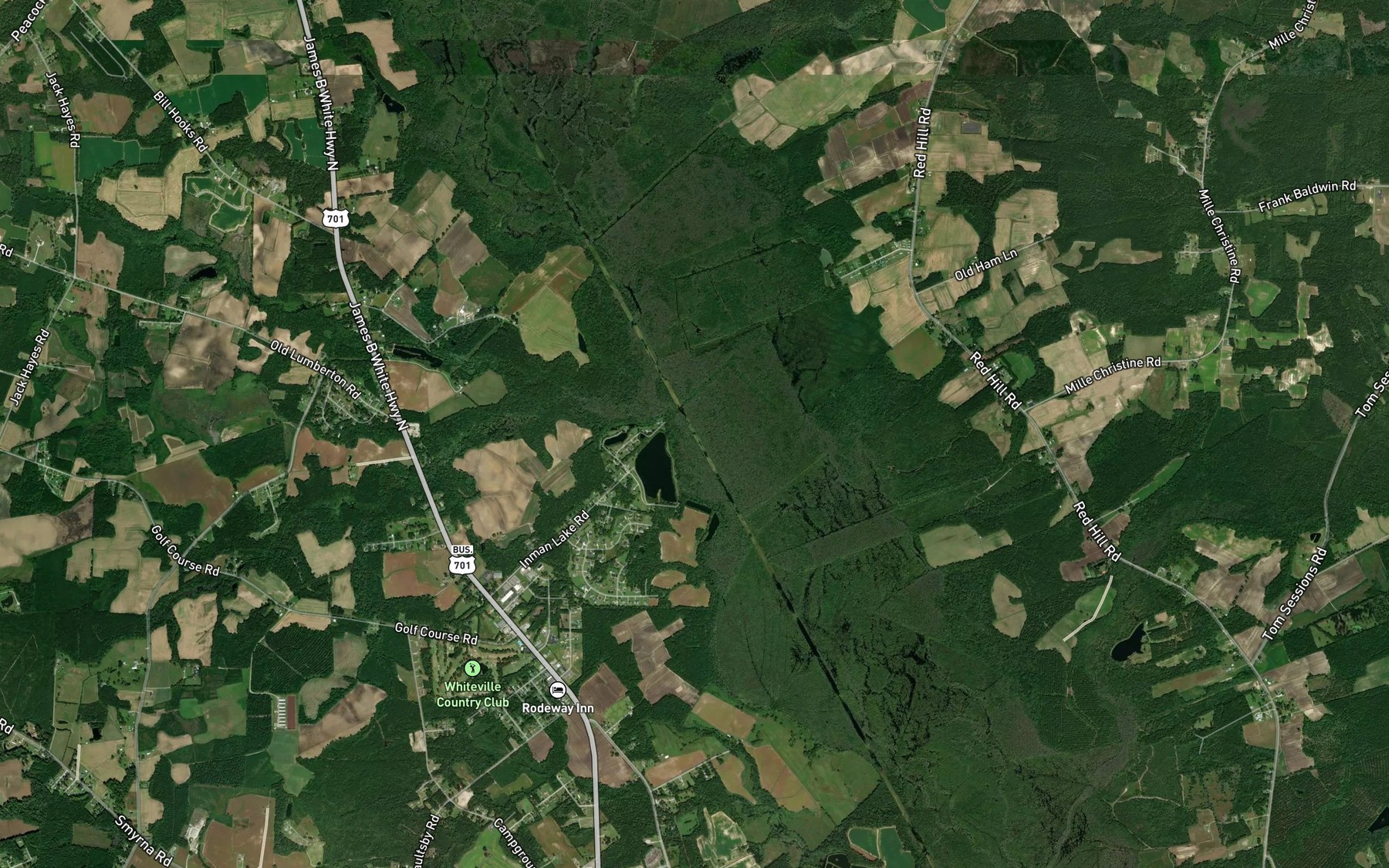 Satellite map of the Mill Branch