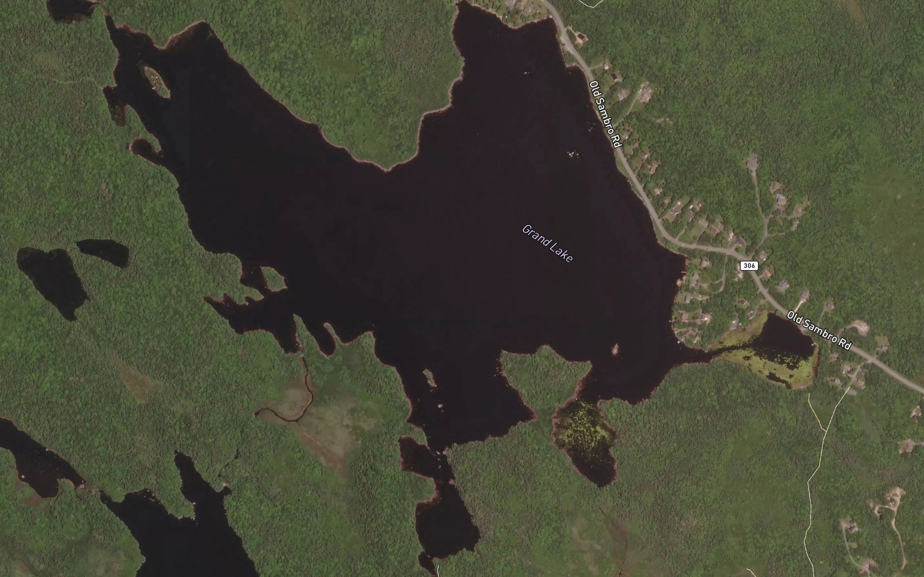 Satellite map of the Grand Lake