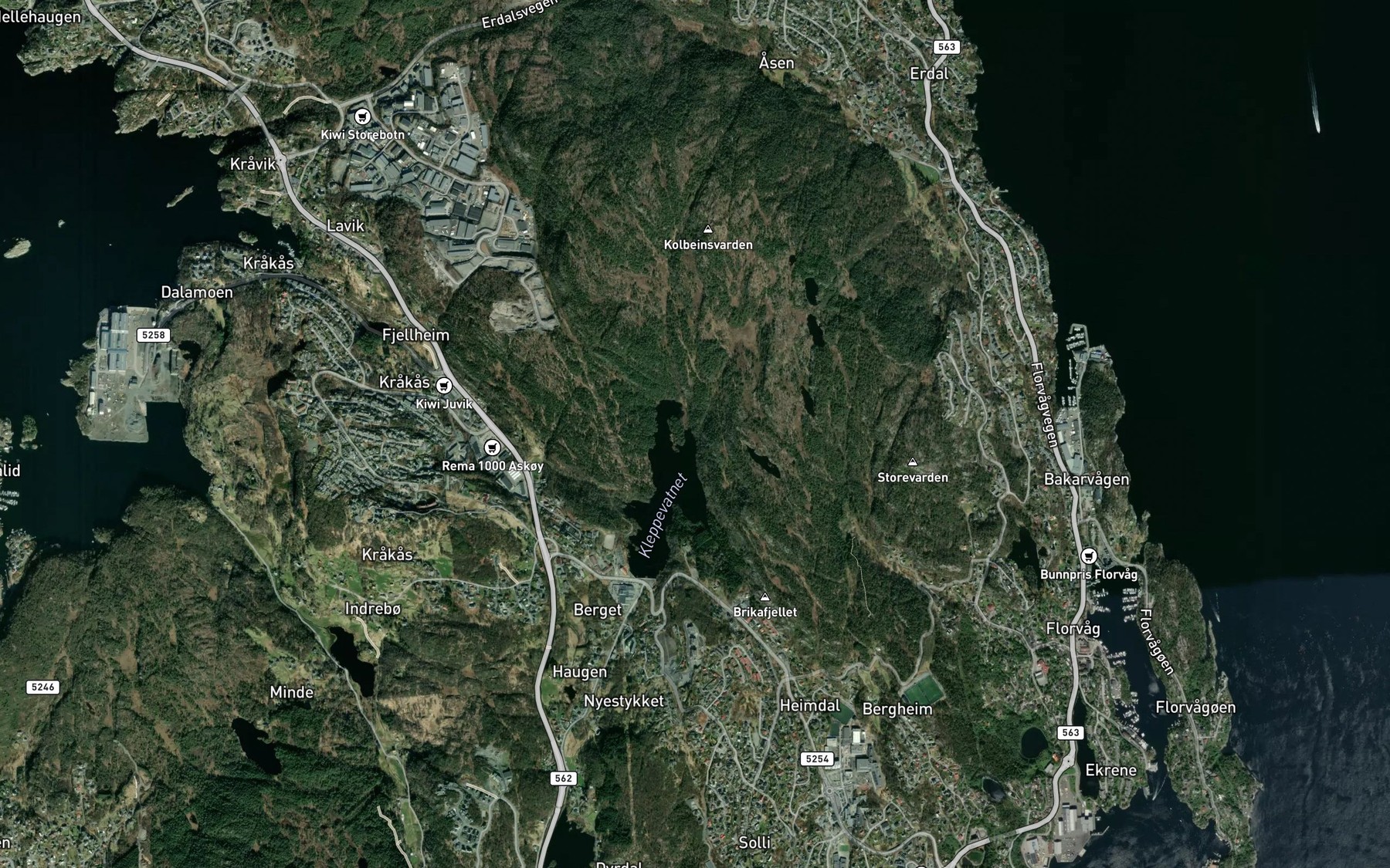 Satellite map of the Rorebekken