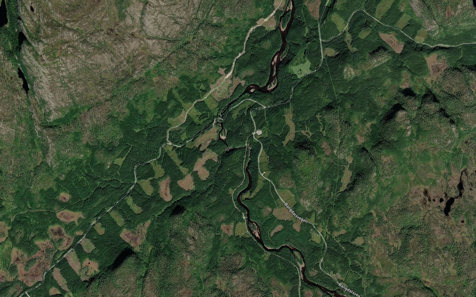 Satellite map of the Aunfossen