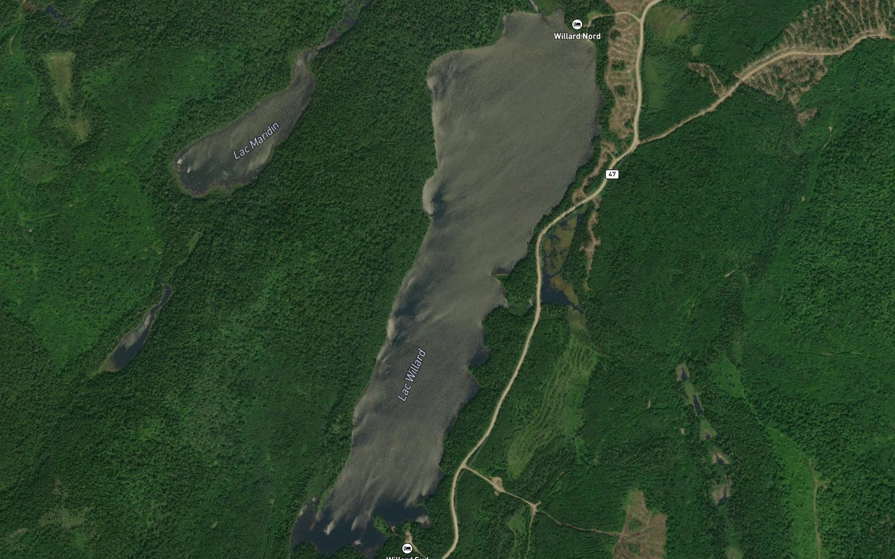 Satellite map of the Lac Willard