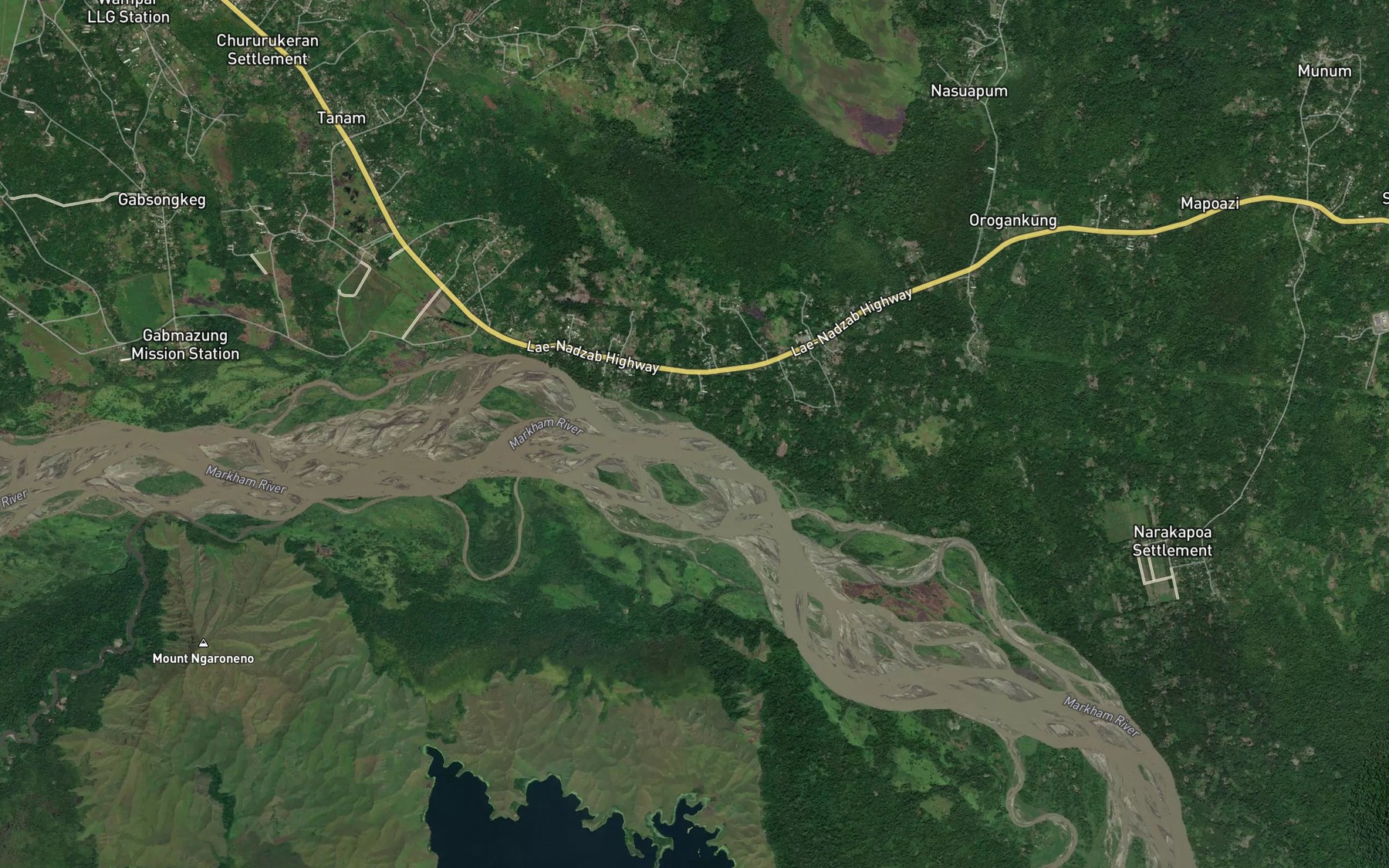 Satellite map of the Ngafir Creek