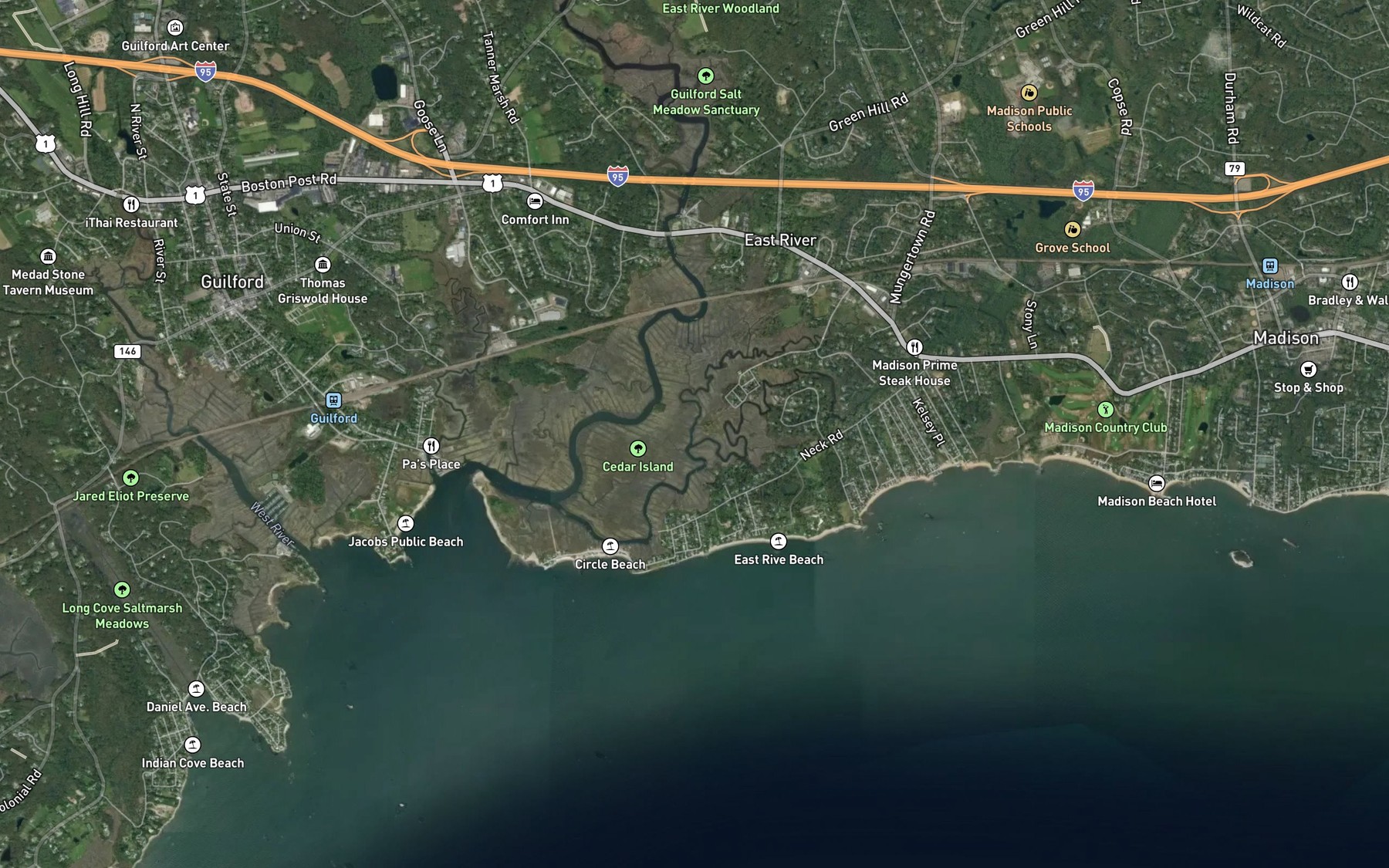 Satellite map of the Bailey Creek