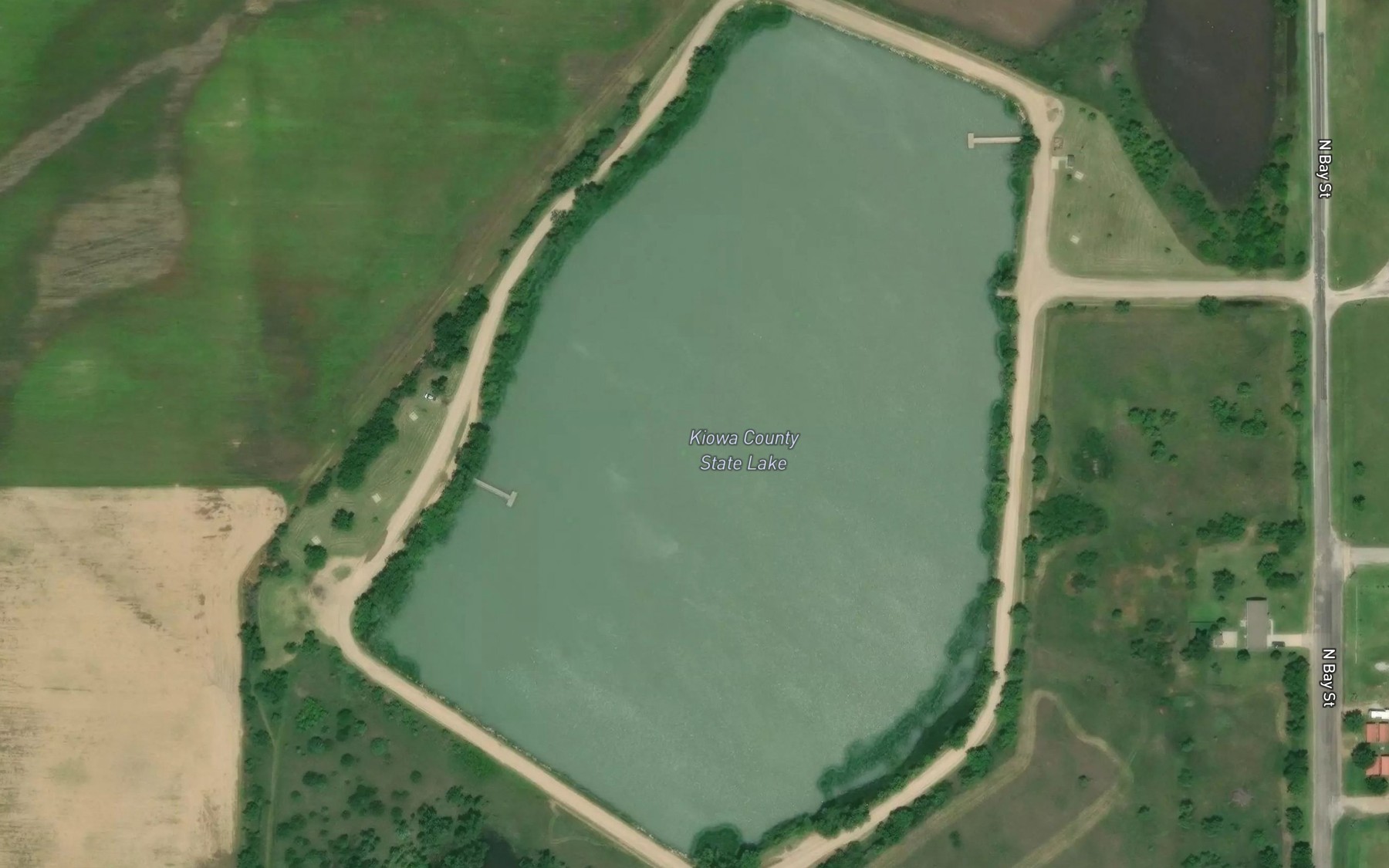 Satellite map of the Kiowa County State Lake