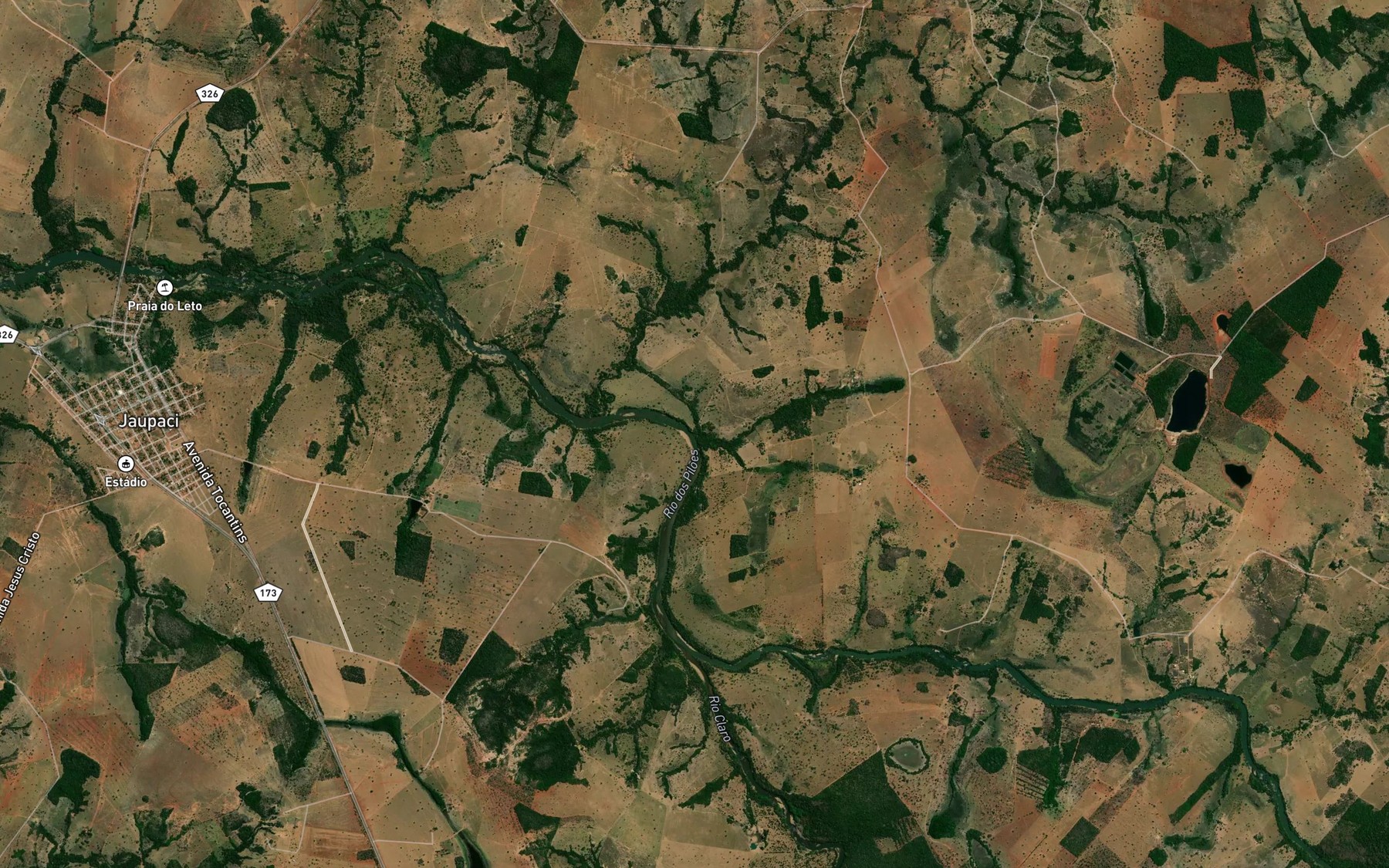 Satellite map of the Corrego de J. Antonio