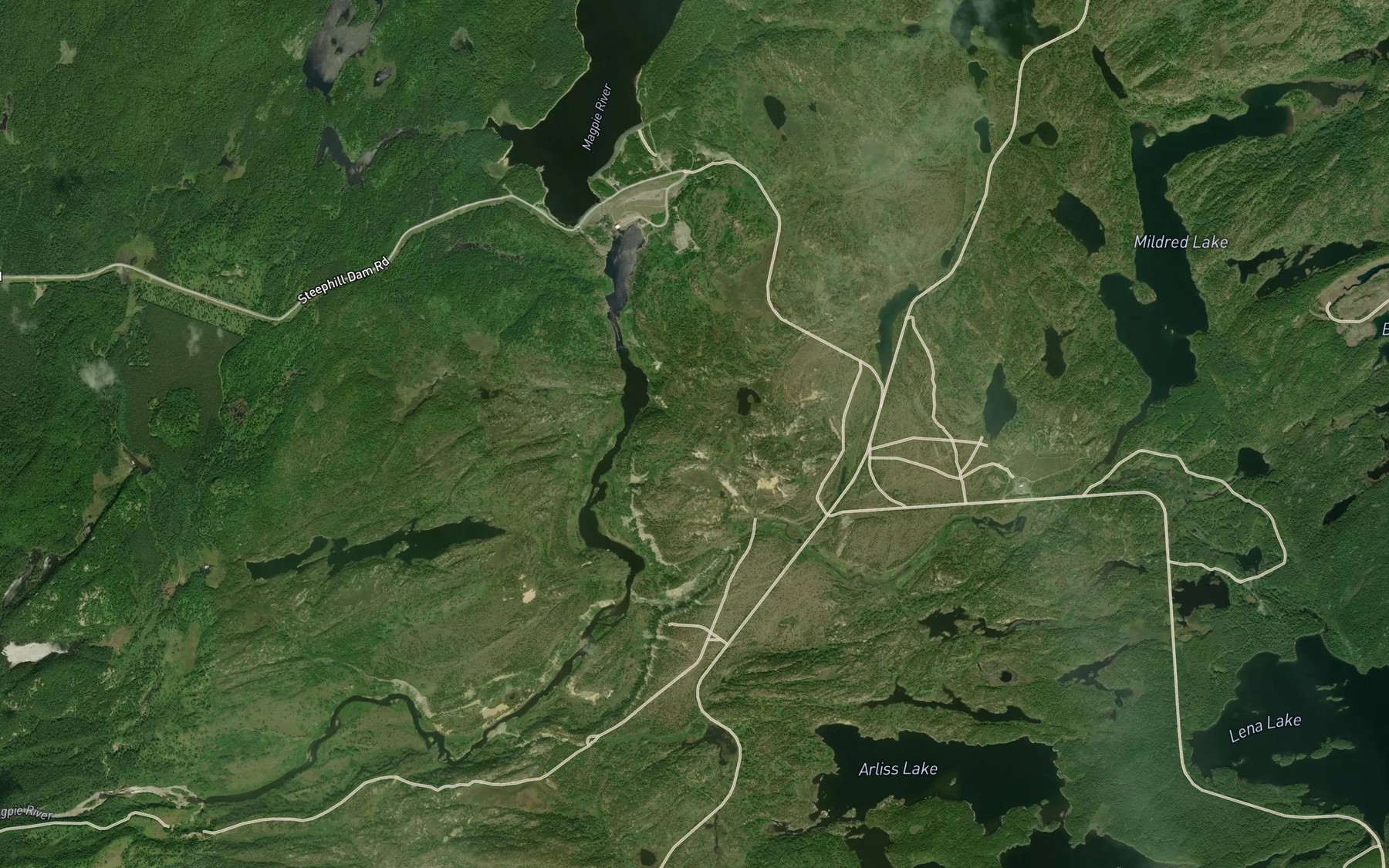 Satellite map of the Lena Creek