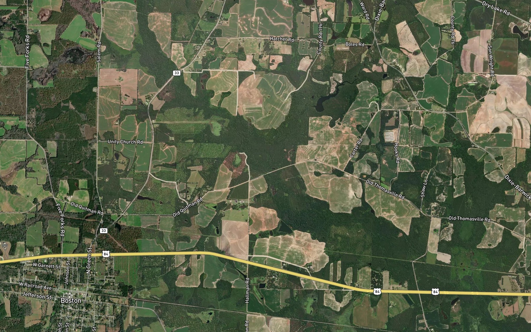 Satellite map of the Dry Lake Creek