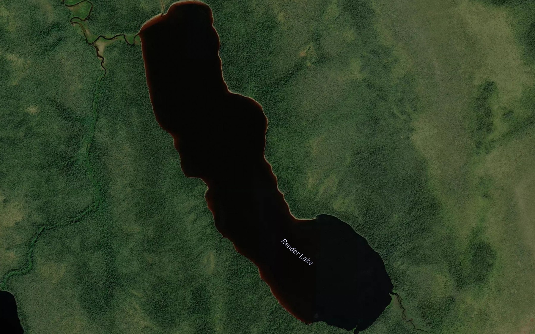 Satellite map of the Render Lake