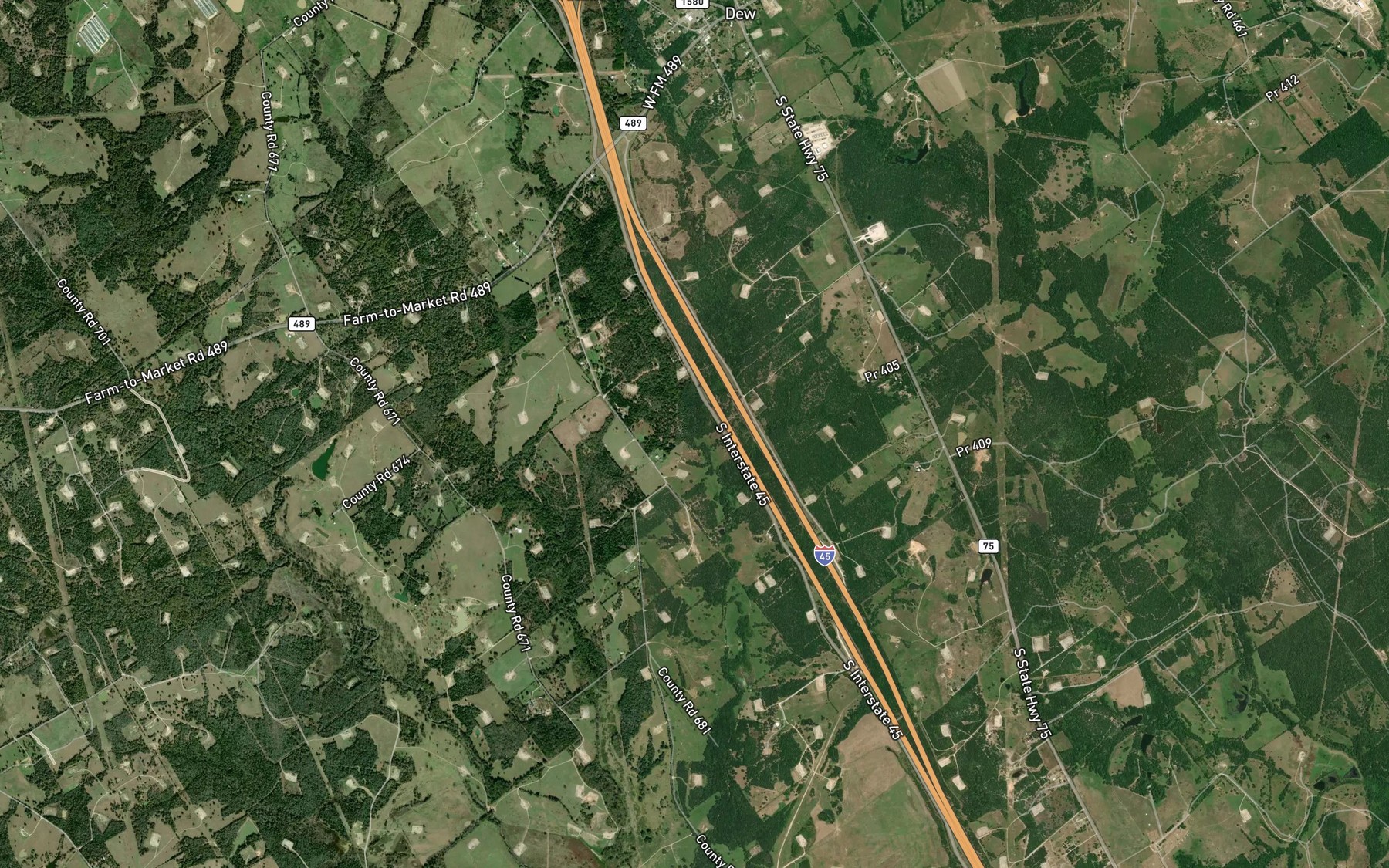 Satellite map of the Dry Creek